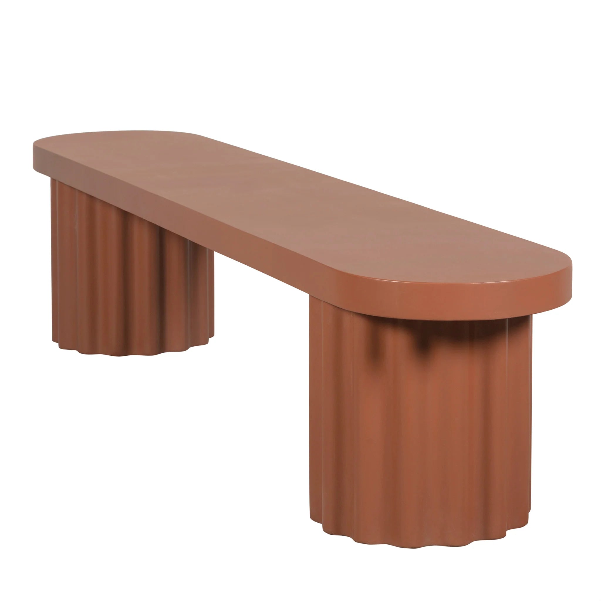 Showcasing Pominara 2.1m Concrete Bench - Terracotta DB12290-CO Bench by Calibre Furniturs