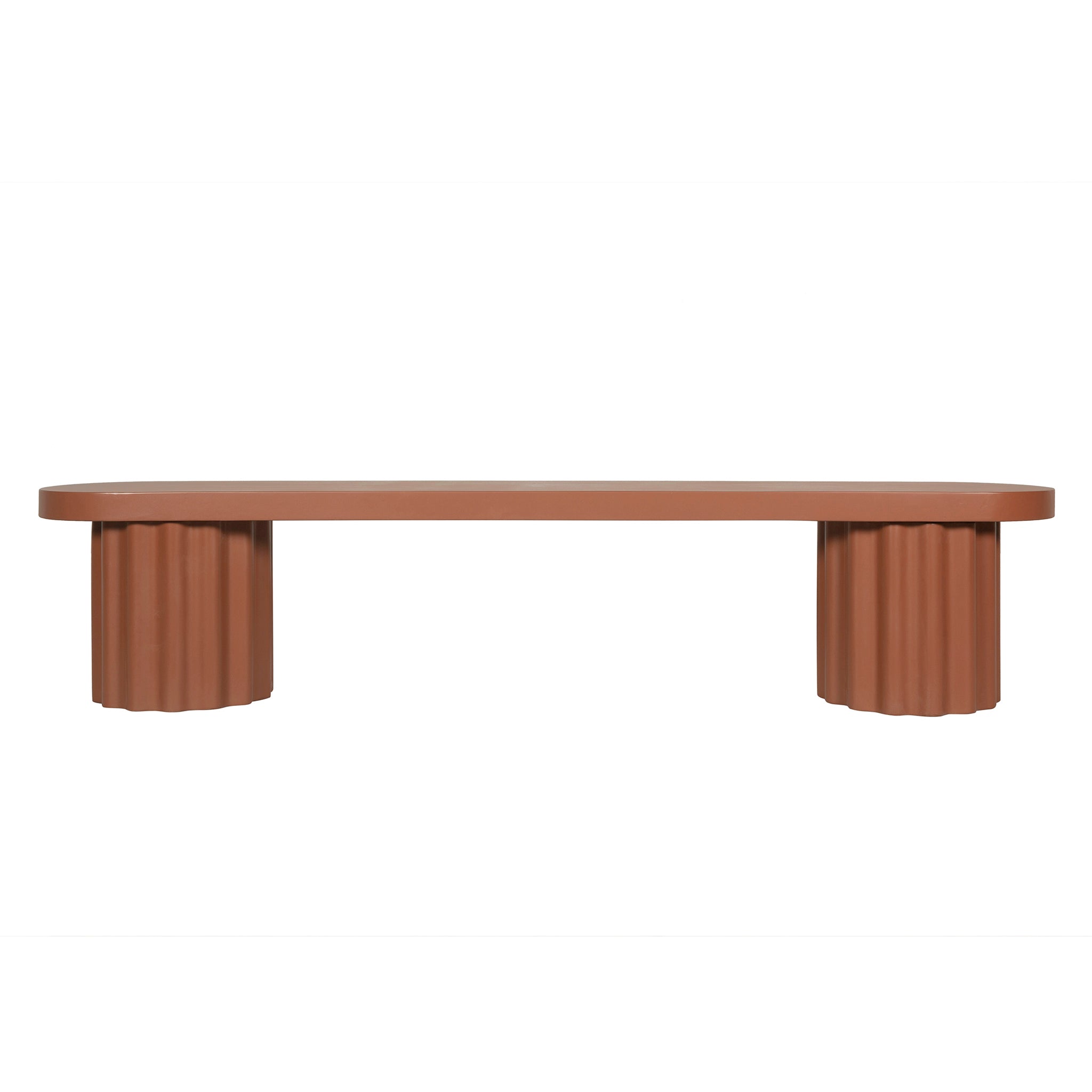 2.1m Concrete Bench - Terracotta