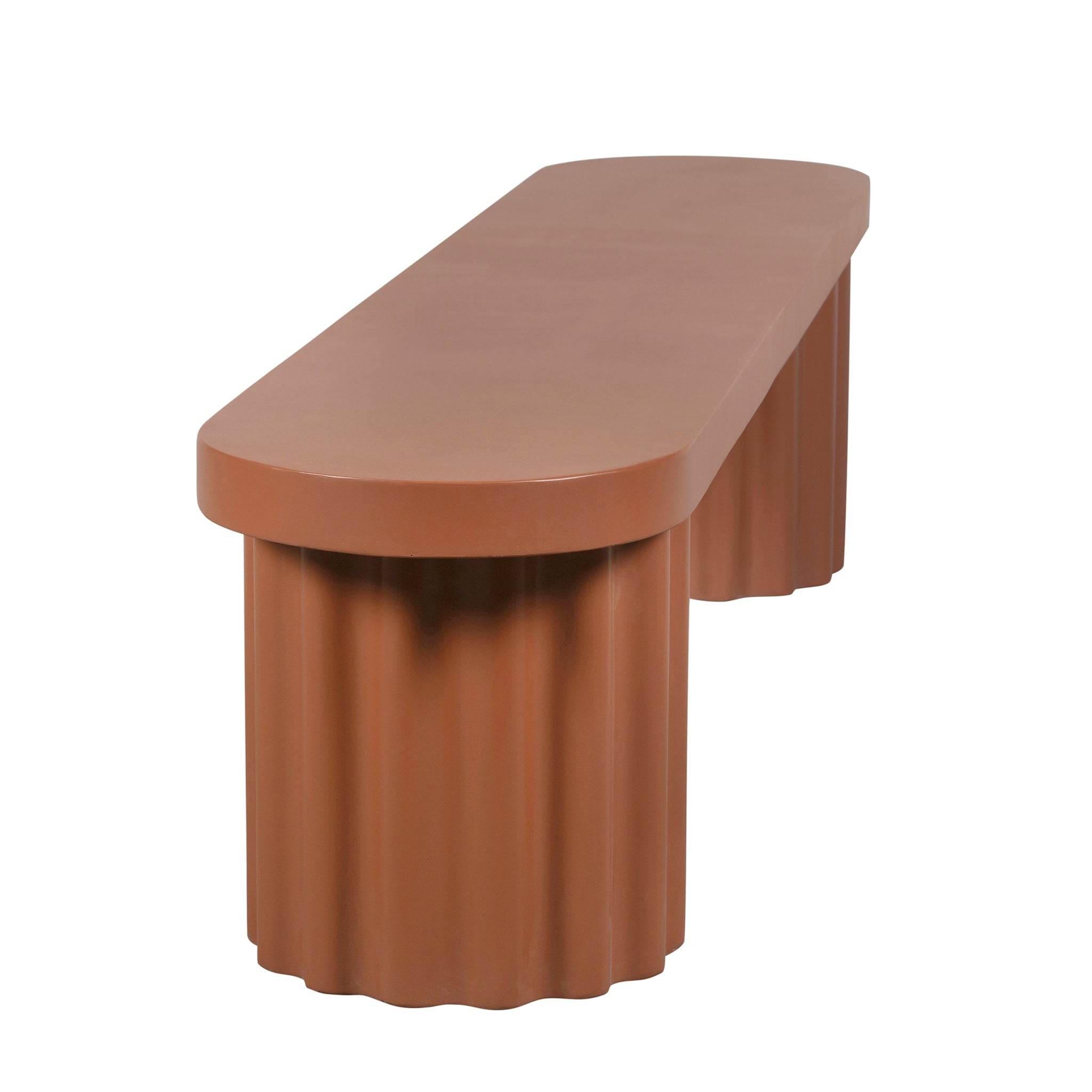 2.1m Concrete Bench - Terracotta