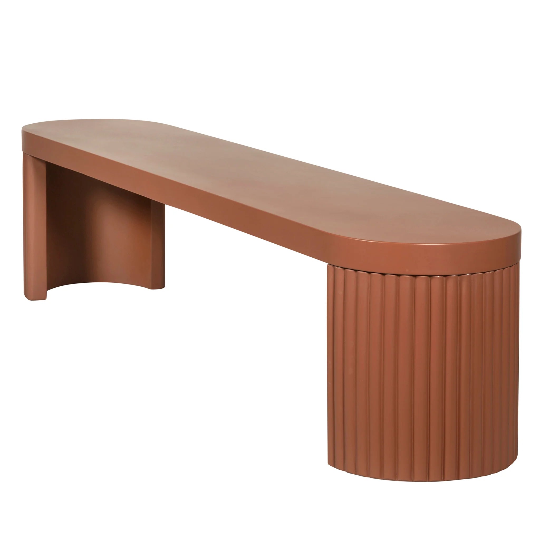 Kirevera 2m Concrete Bench - Terracotta