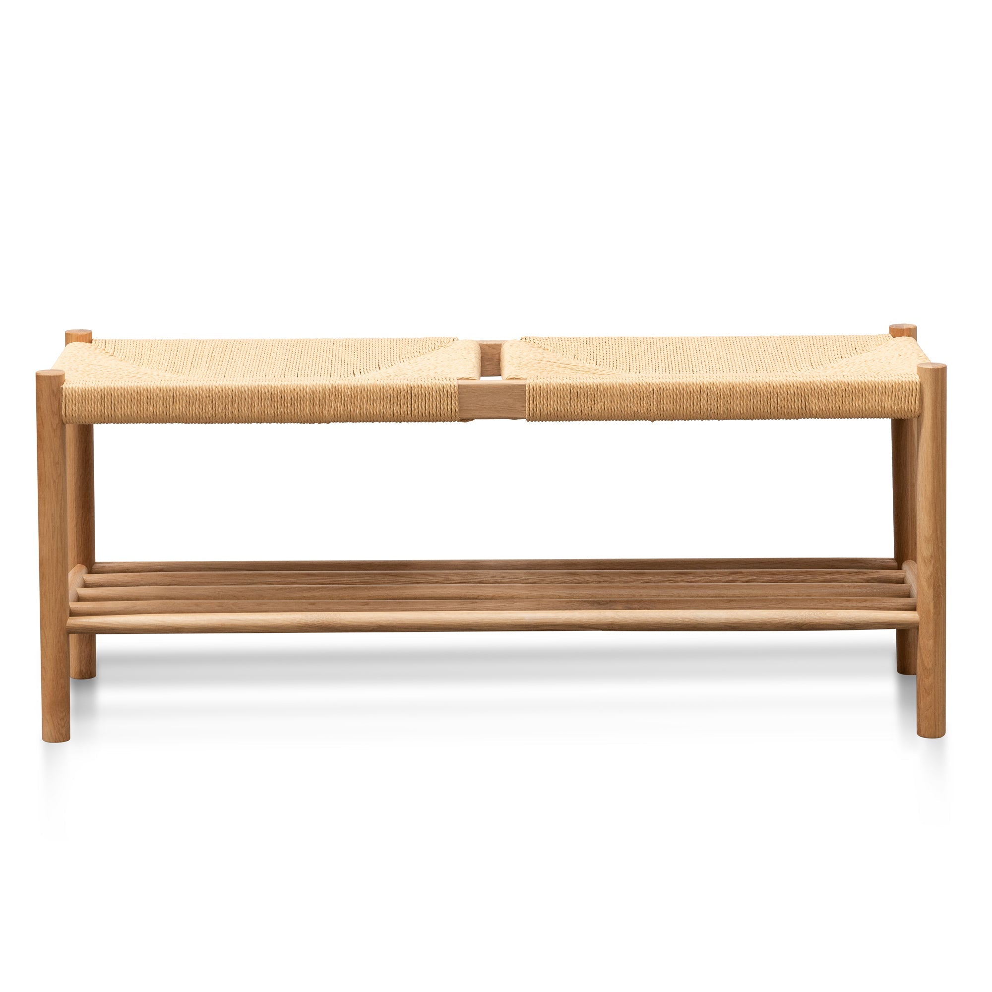 110cm Oak Bench - Natural Seat - image 2