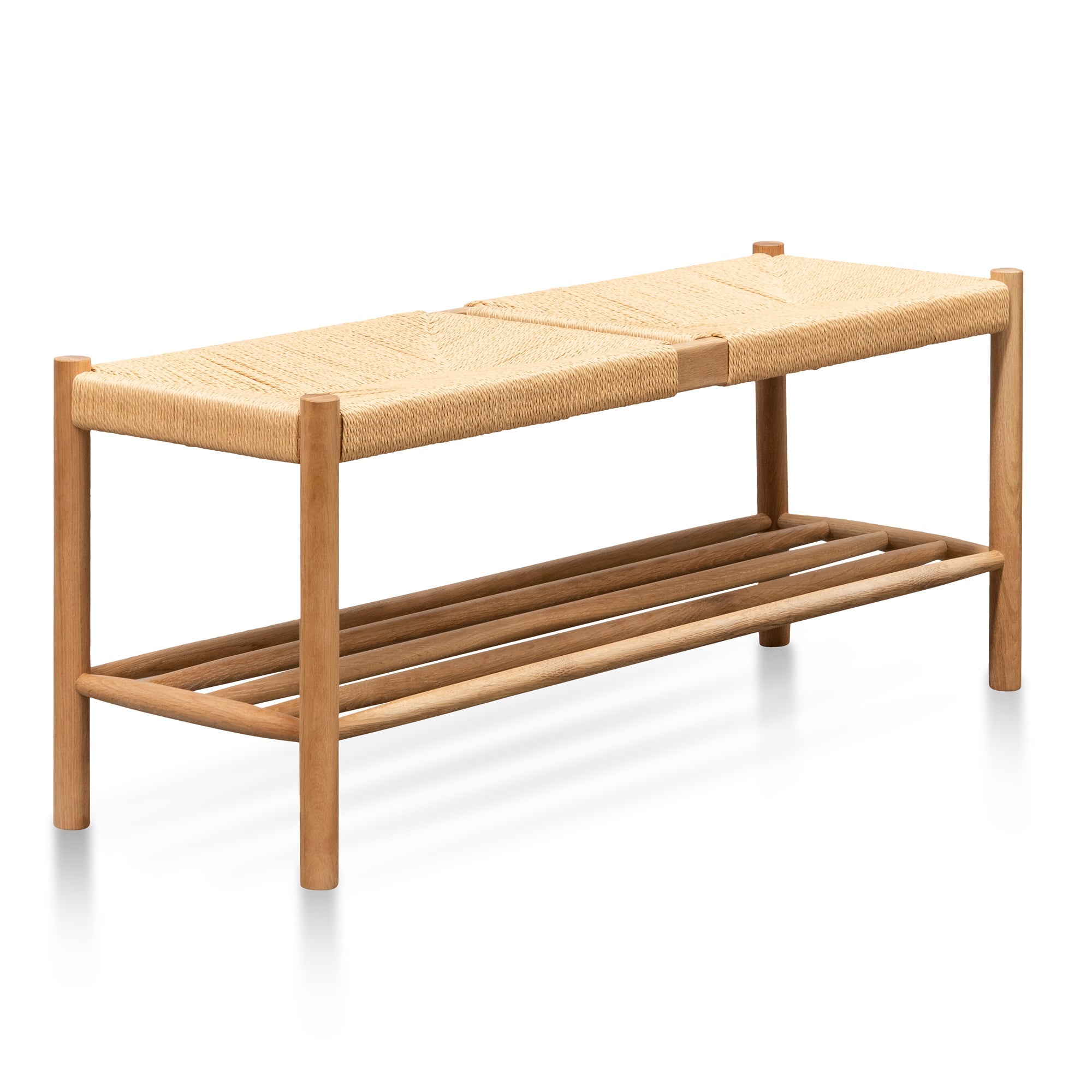 110cm Oak Bench - Natural Seat - image 3