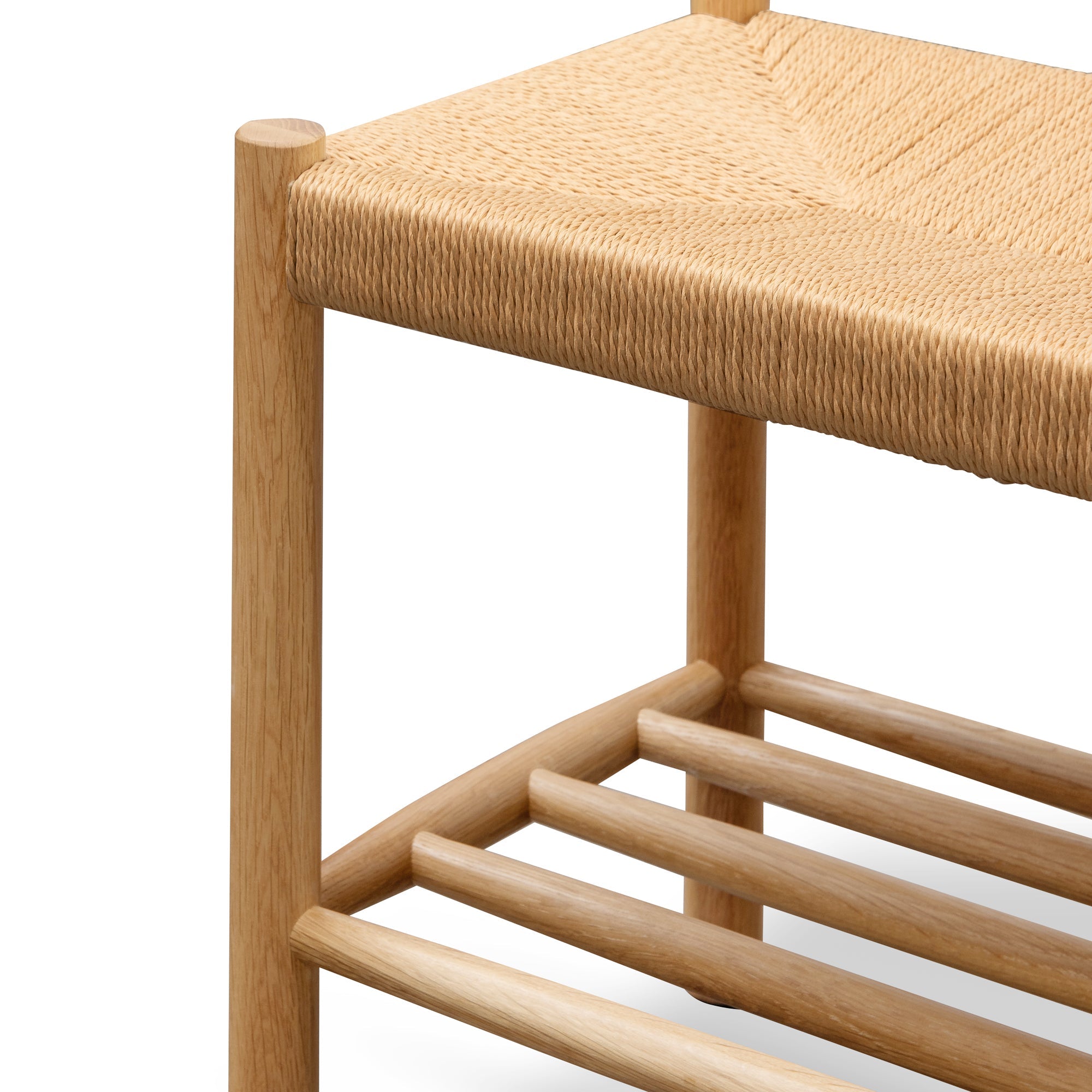 110cm Oak Bench - Natural Seat - image 8