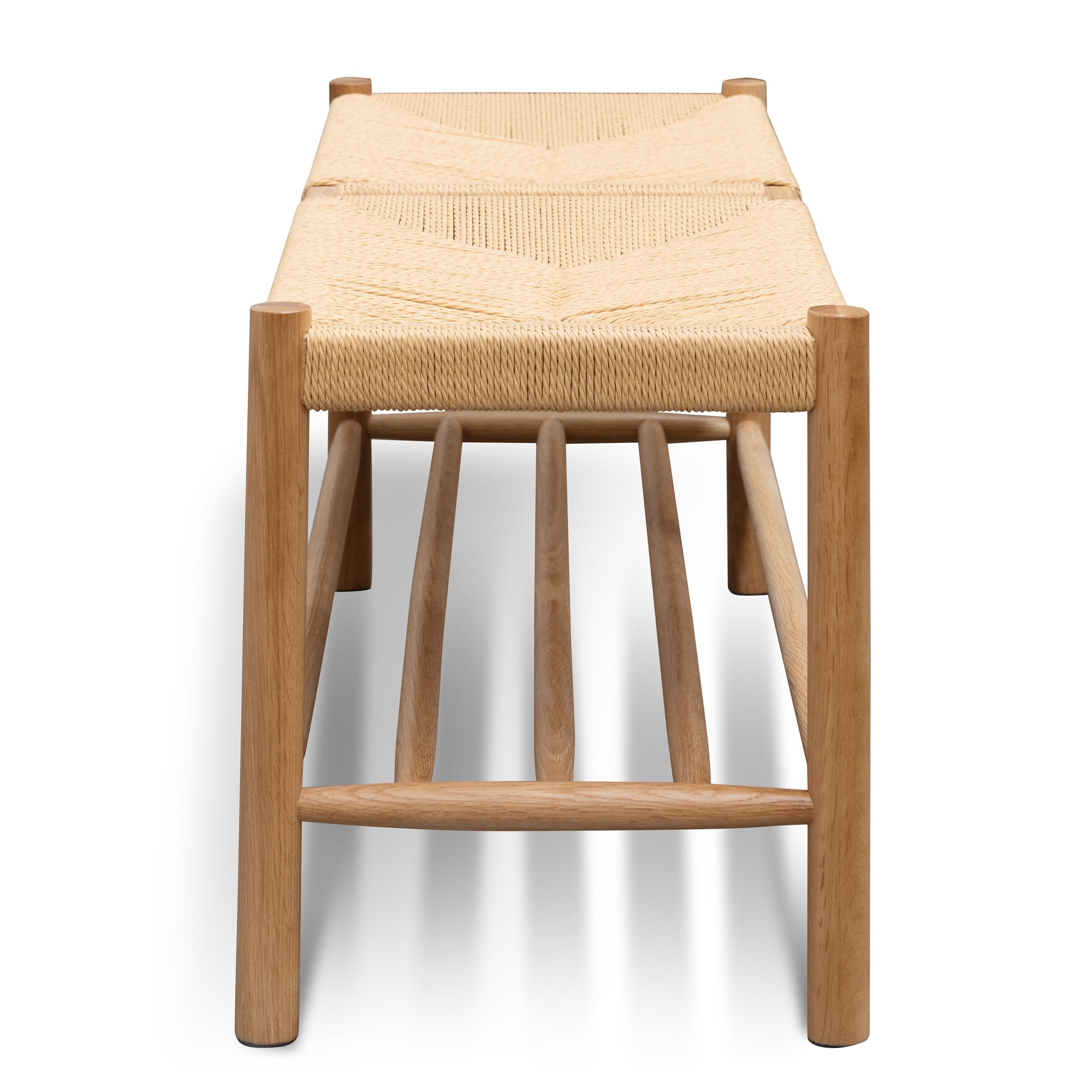 110cm Oak Bench - Natural Seat - image 9