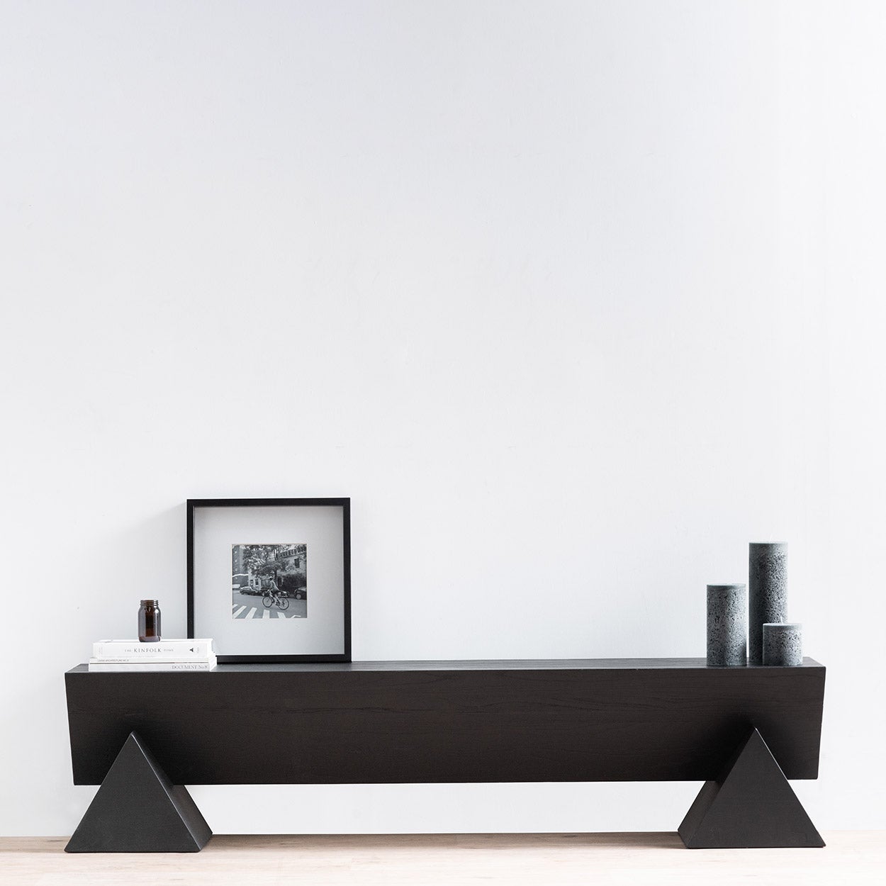 1.9m Elm Bench - Full Black