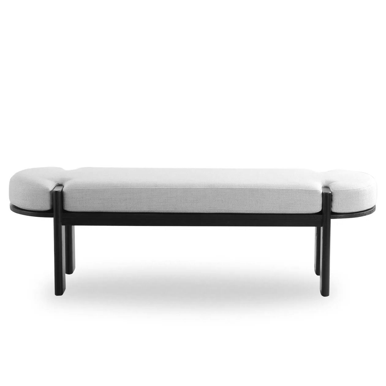 1.6m Black Elm Bench - Natural Linen - image 2