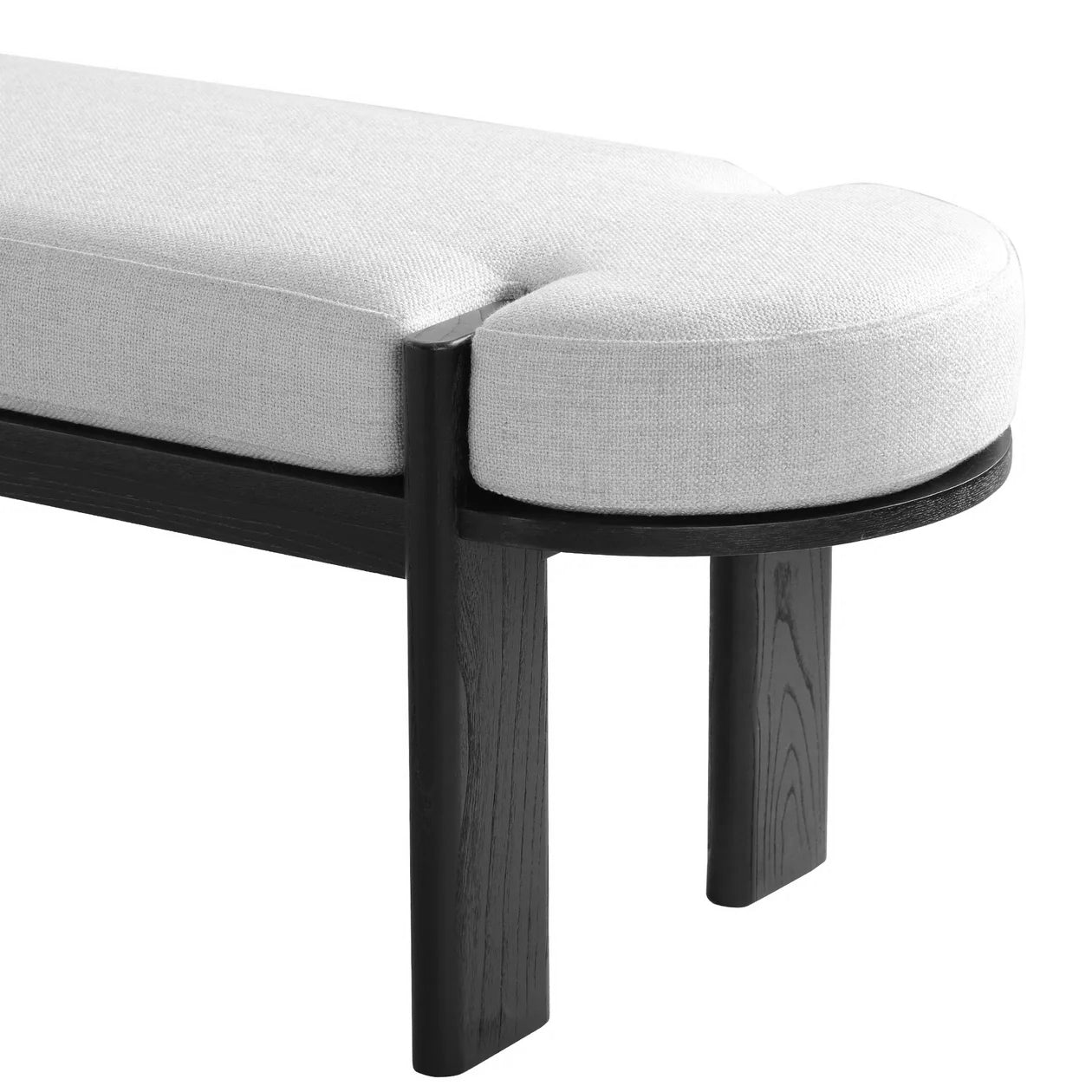 1.6m Black Elm Bench - Natural Linen - image 3