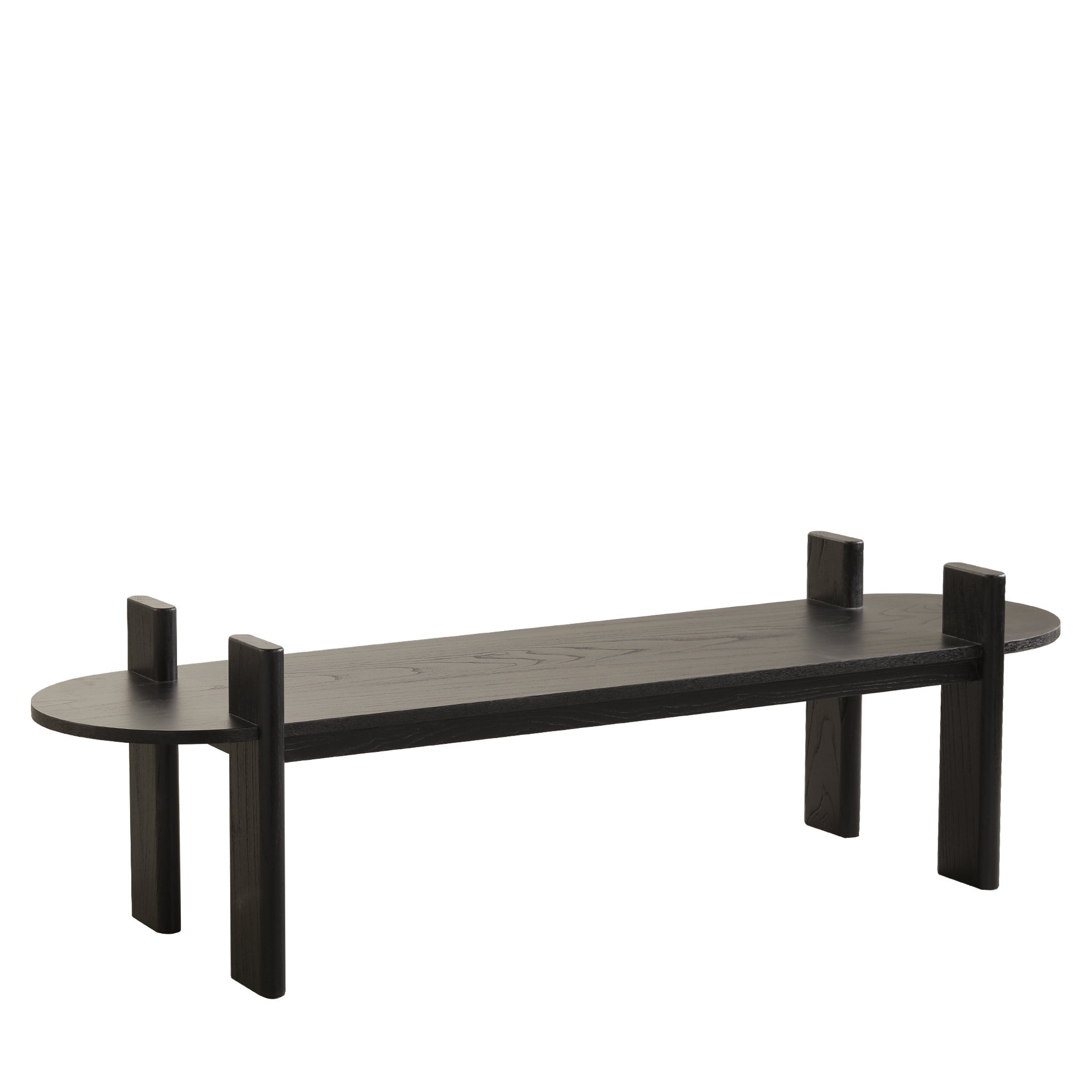 1.6m Black Elm Bench - Natural Linen - image 8
