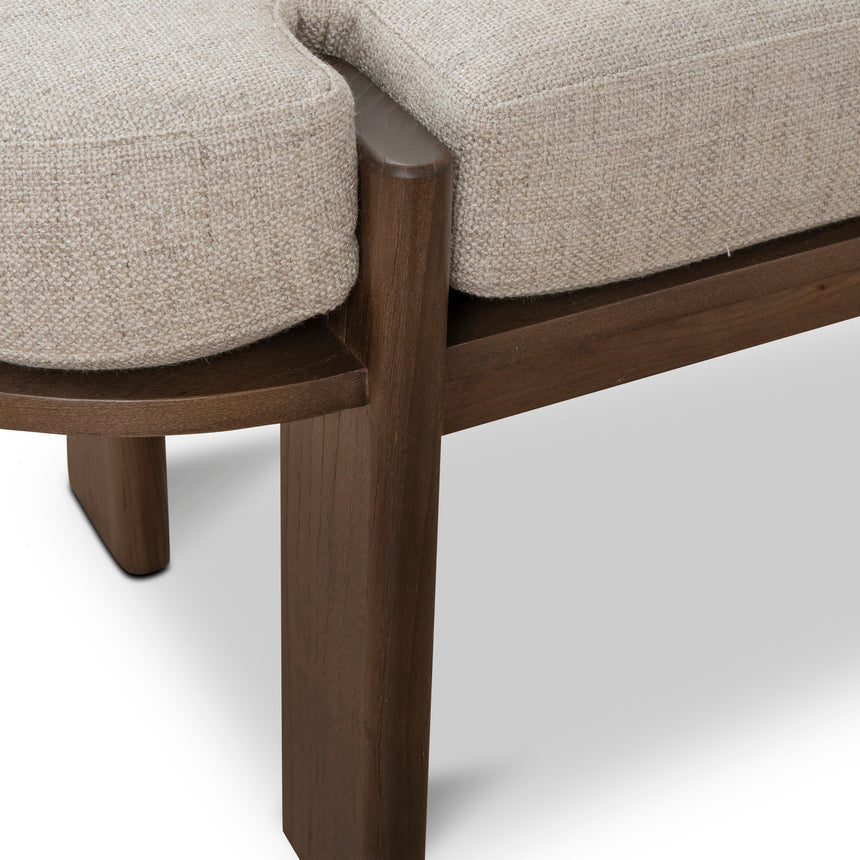 1.6m Walnut Elm Bench - Natural Linen