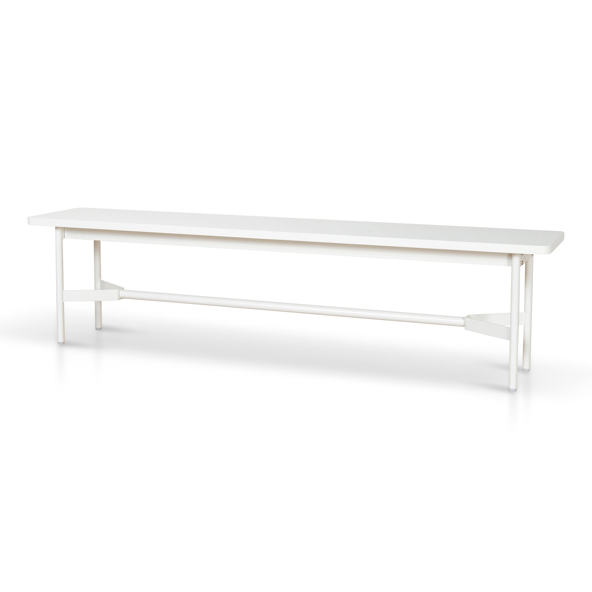 1.8m Wooden Bench - Full White