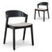 Black Dining Chair - Grey Seat (Set of 2)