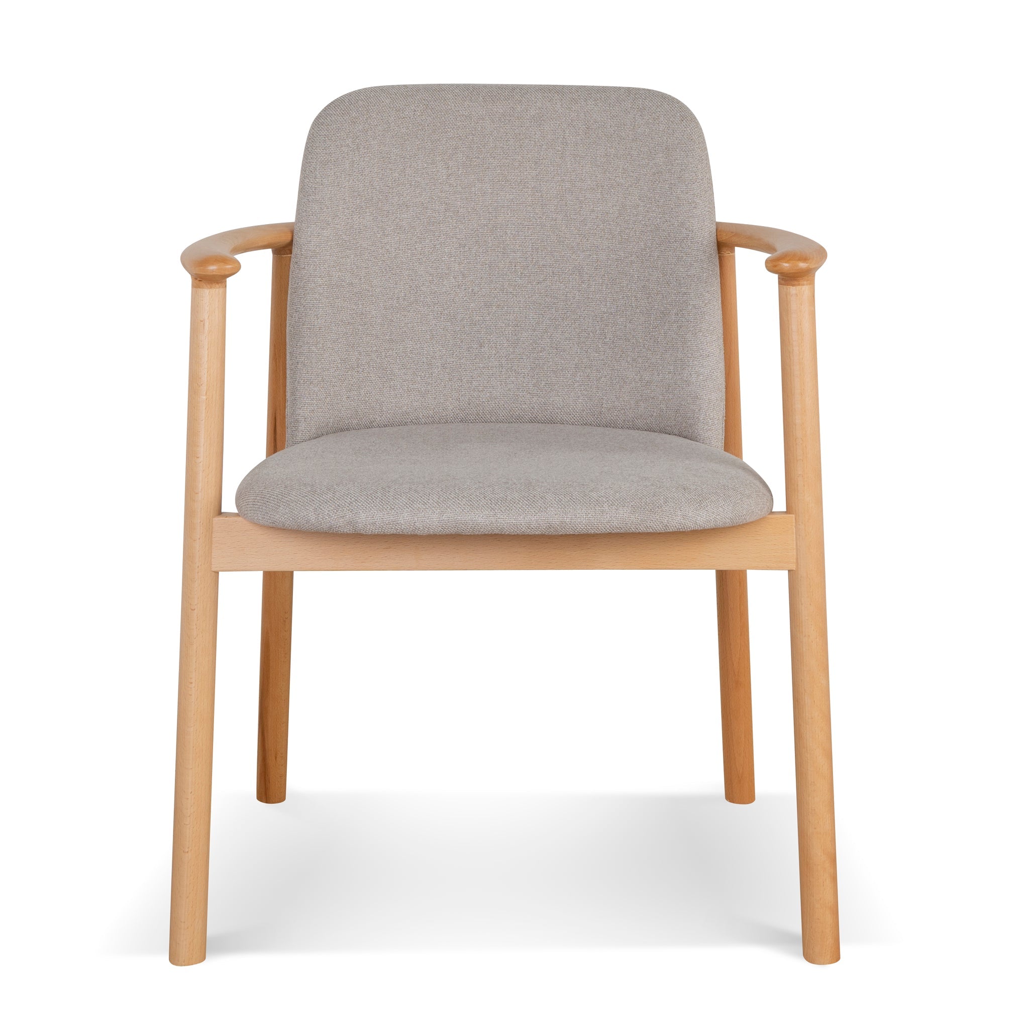 Set of 2 - CDC10055-SDx2 Natural Dining Armchair - Grey Seat