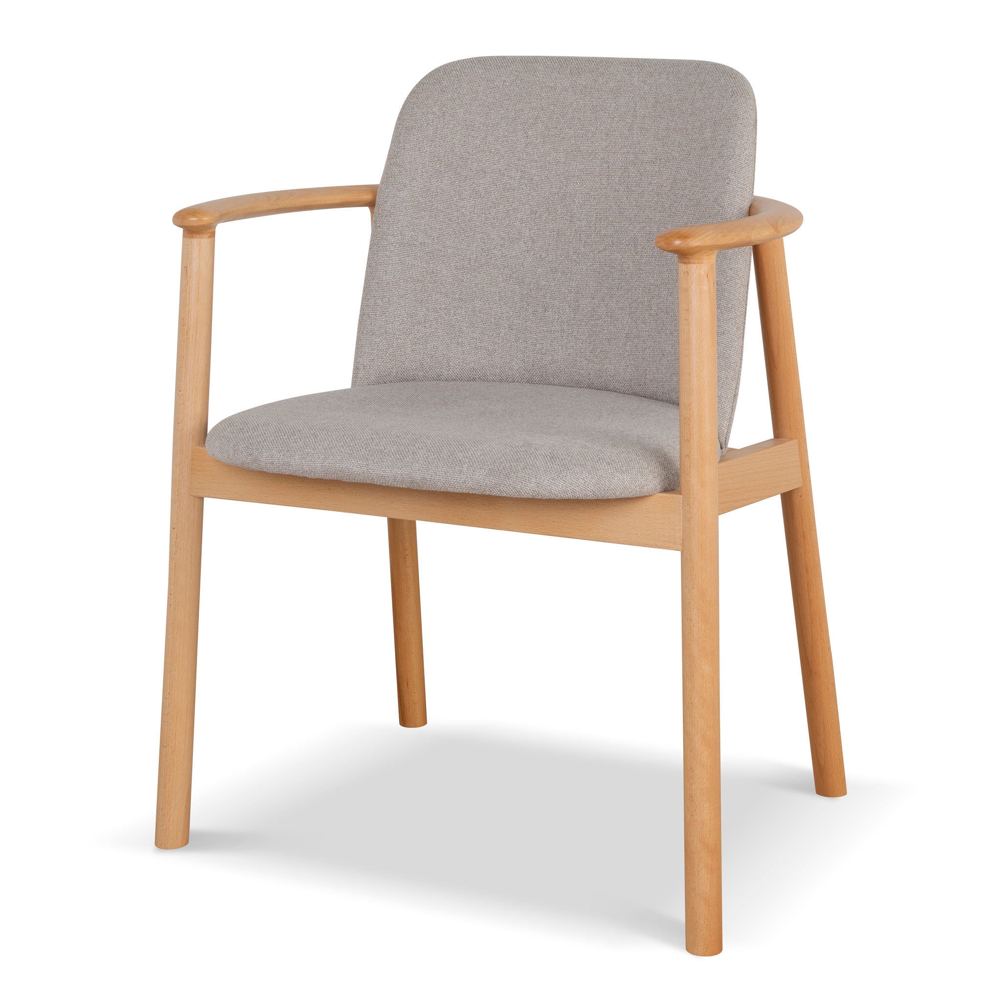 Set of 2 - -SDx2 Natural Dining Armchair - Grey Seat