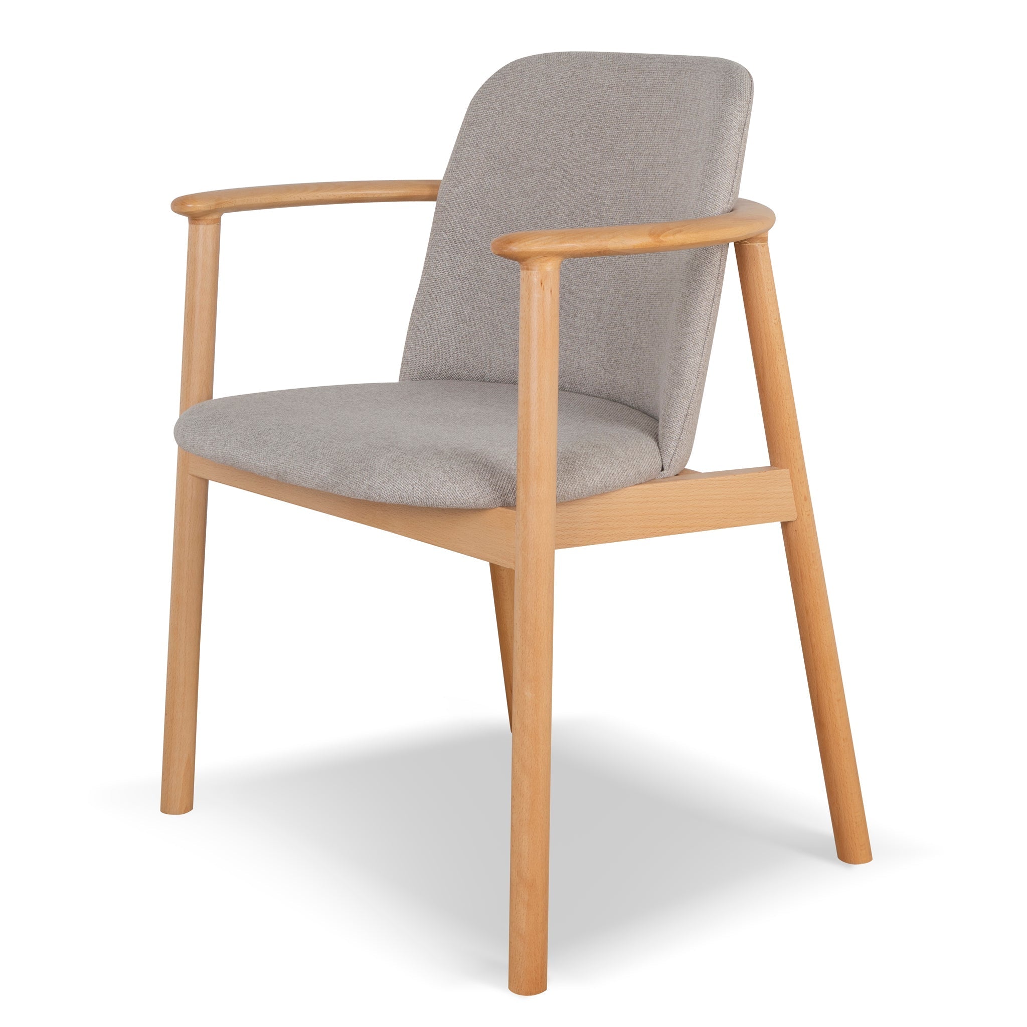 Set of 2 - CDC10055-SDx2 Natural Dining Armchair - Grey Seat - image 4