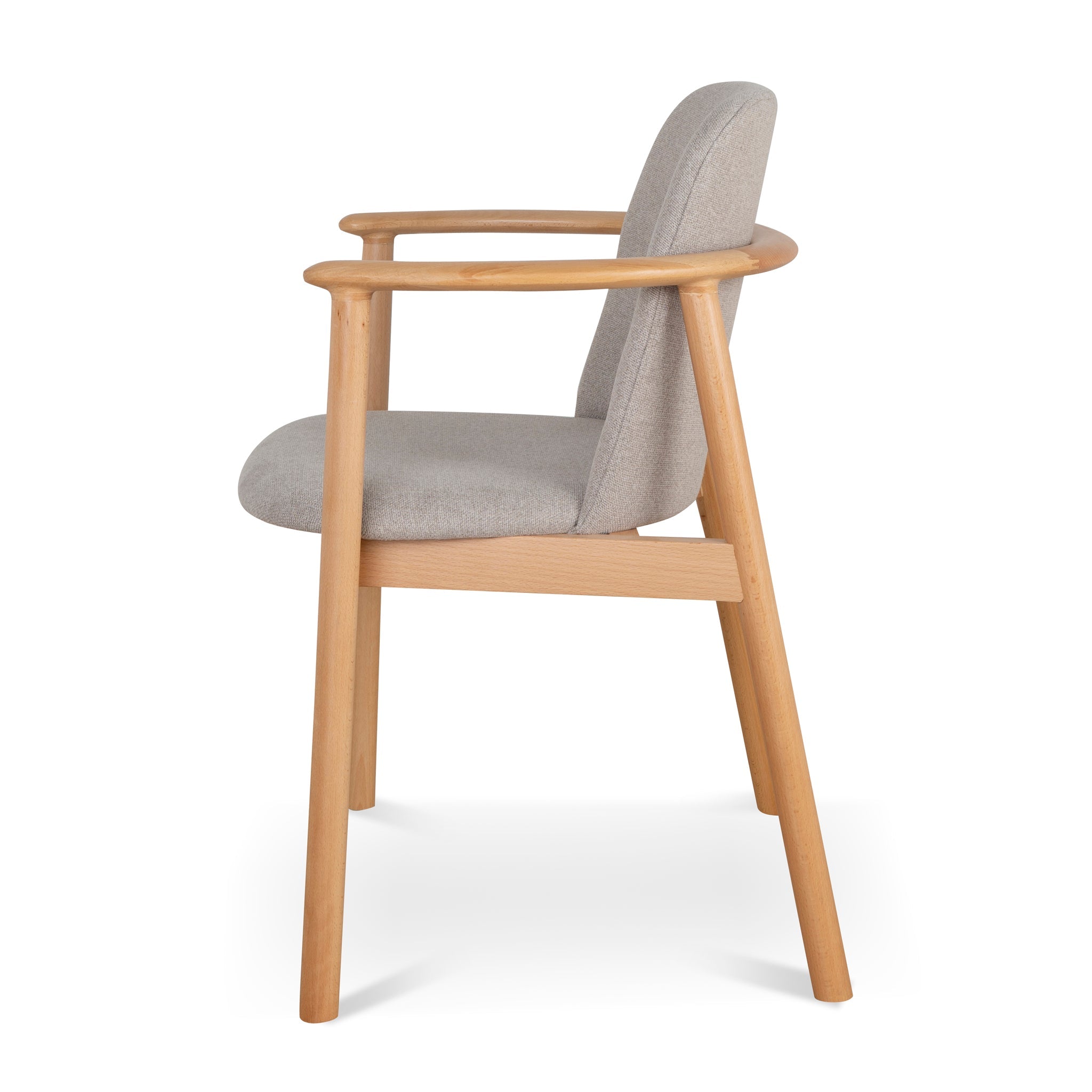 Set of 2 - -SDx2 Natural Dining Armchair - Grey Seat
