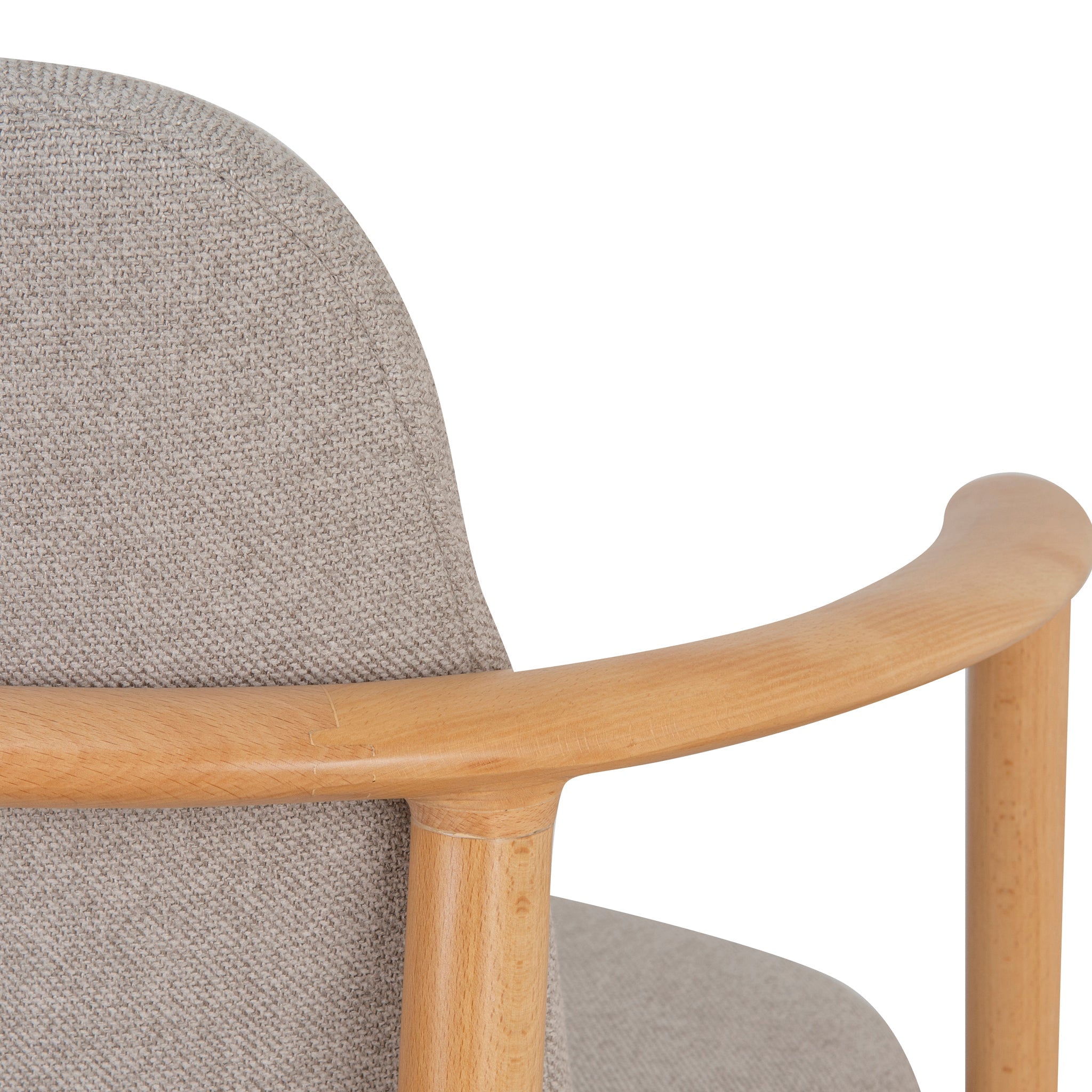 Set of 2 - Paul Natural Dining Armchair - Grey Seat