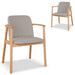 Set of 2 - CDC10055-SDx2 Natural Dining Armchair - Grey Seat