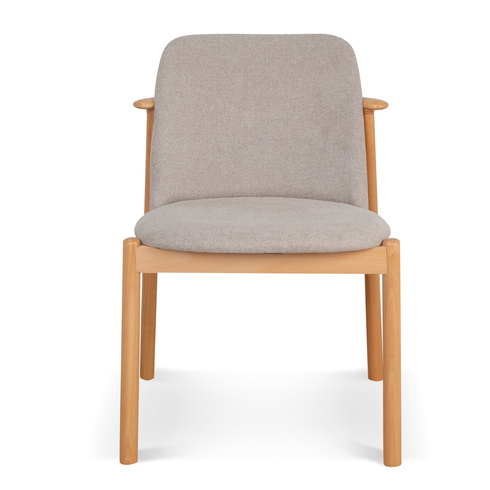 Set of 2 - Paul Natural Dining Chair - Grey Seat