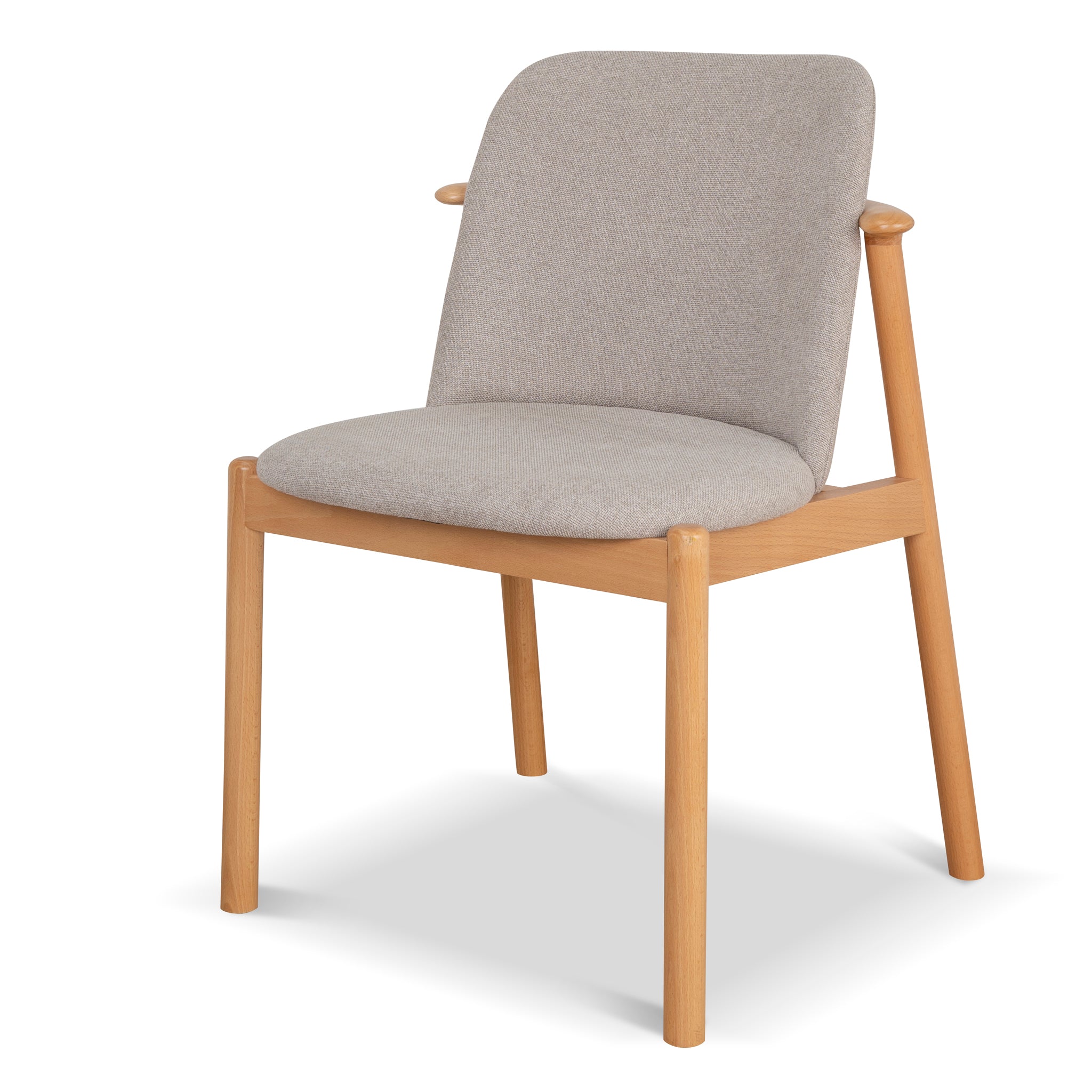 Set of 2 - Paul Natural Dining Chair - Grey Seat