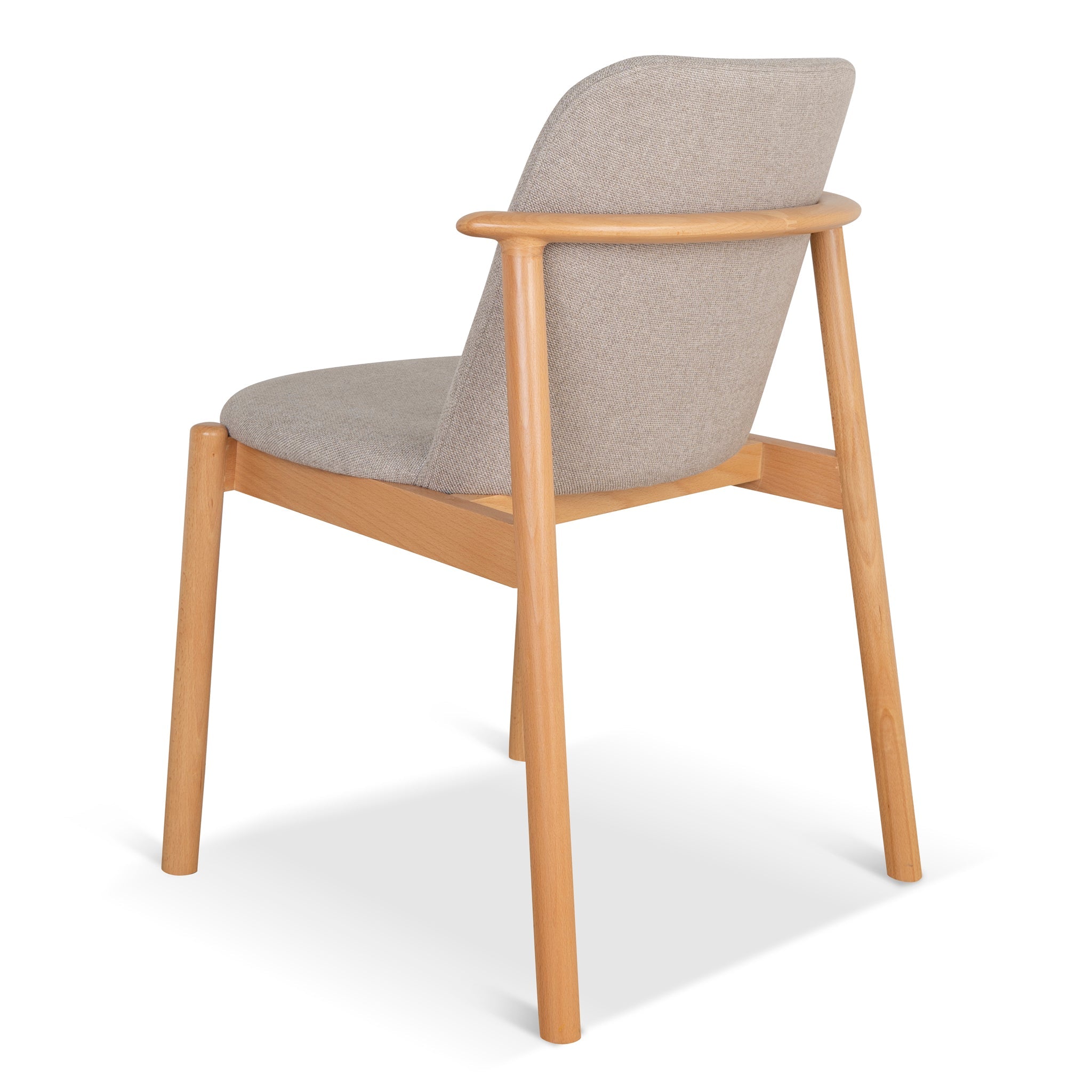 Set of 2 - Paul Natural Dining Chair - Grey Seat