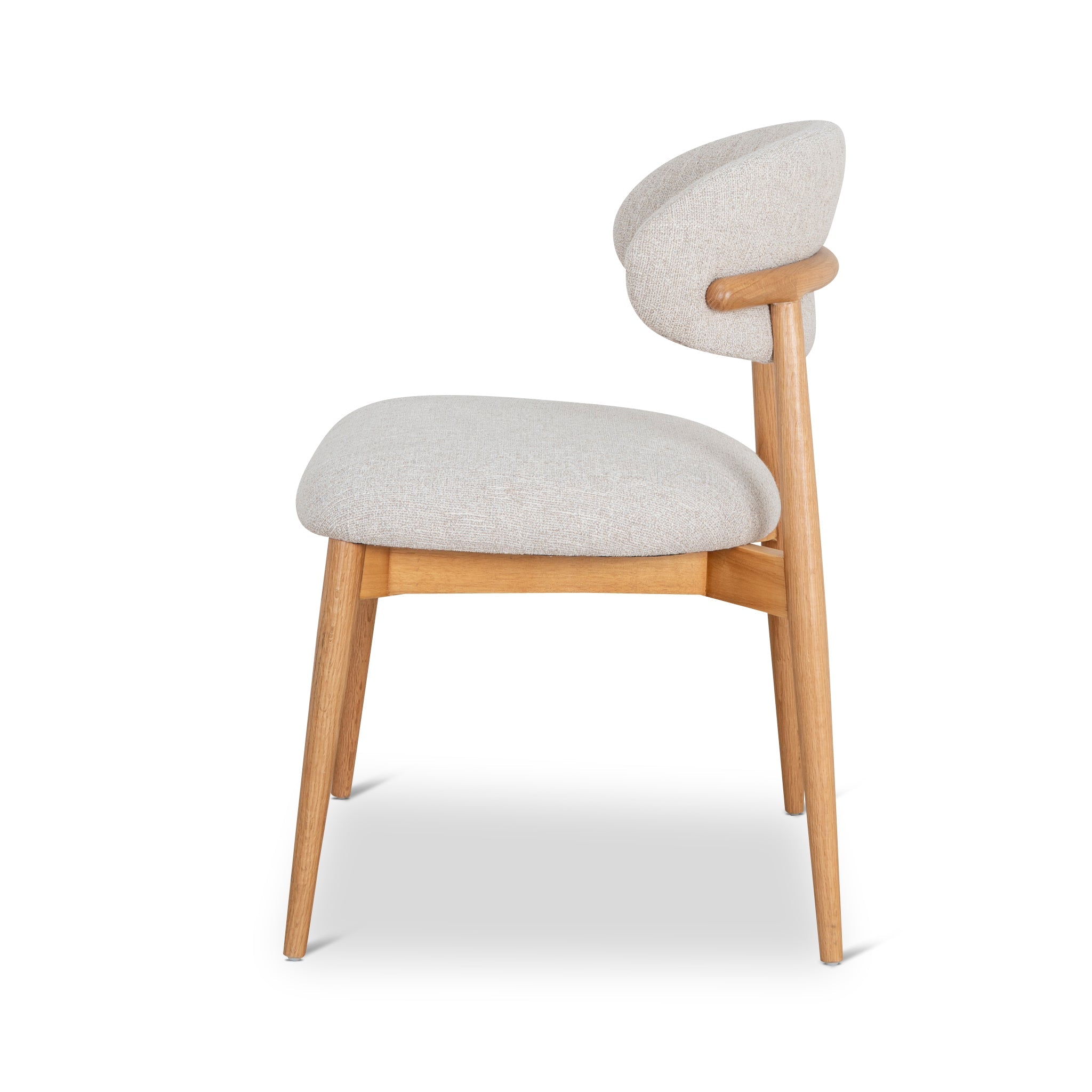 Coastal Beige Dining Chair - Natural Oak