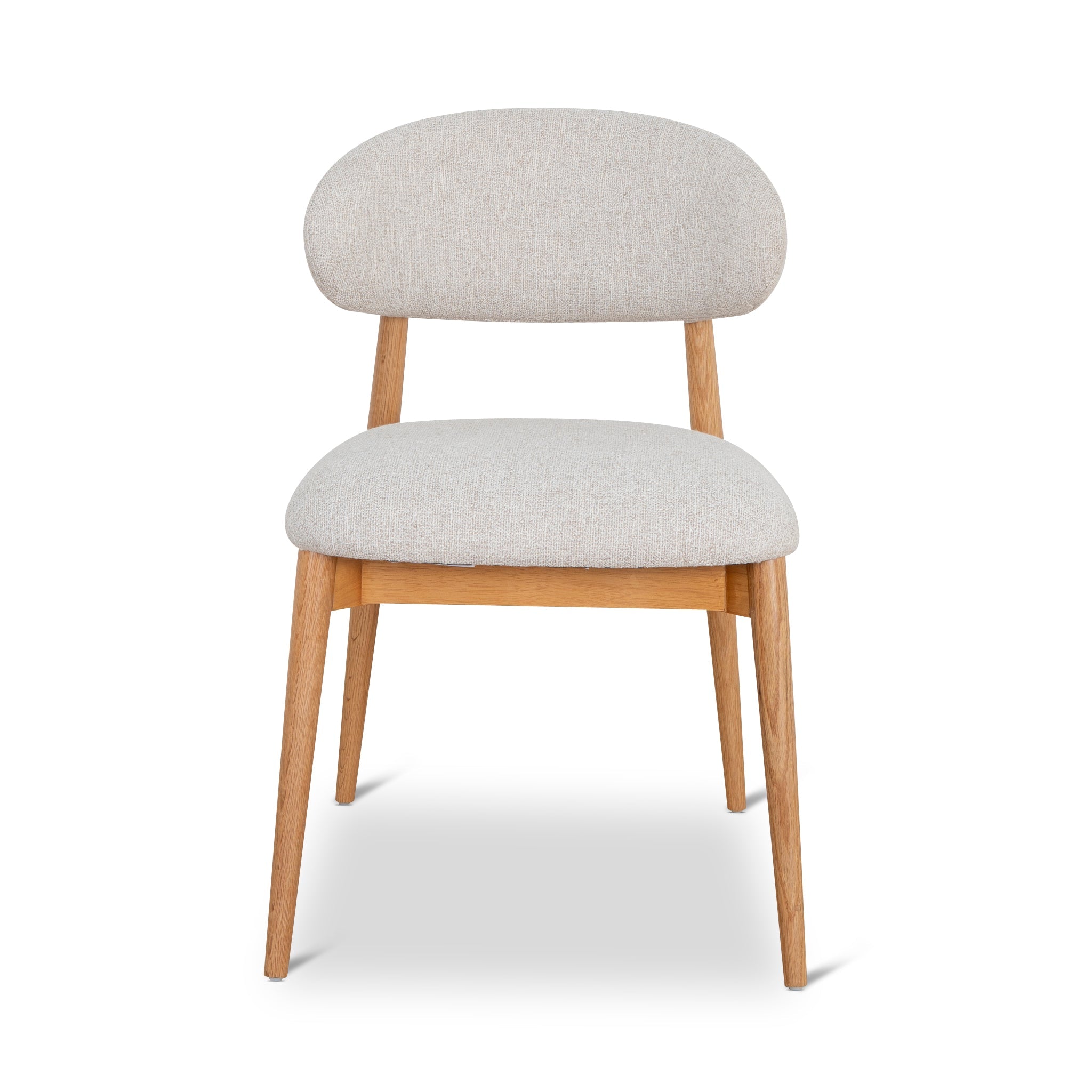 Coastal Beige Dining Chair - Natural Oak