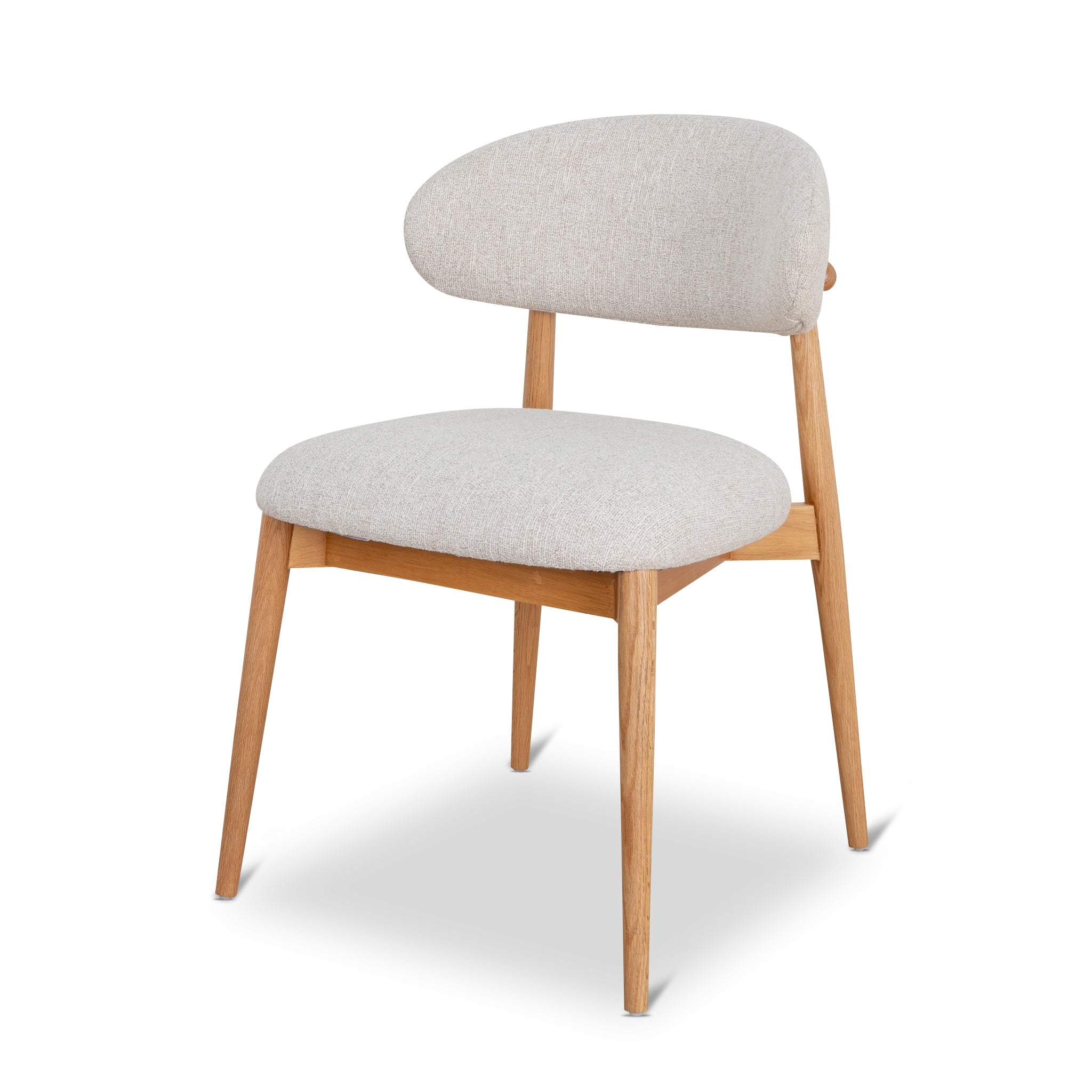 Coastal Beige Dining Chair - Natural Oak