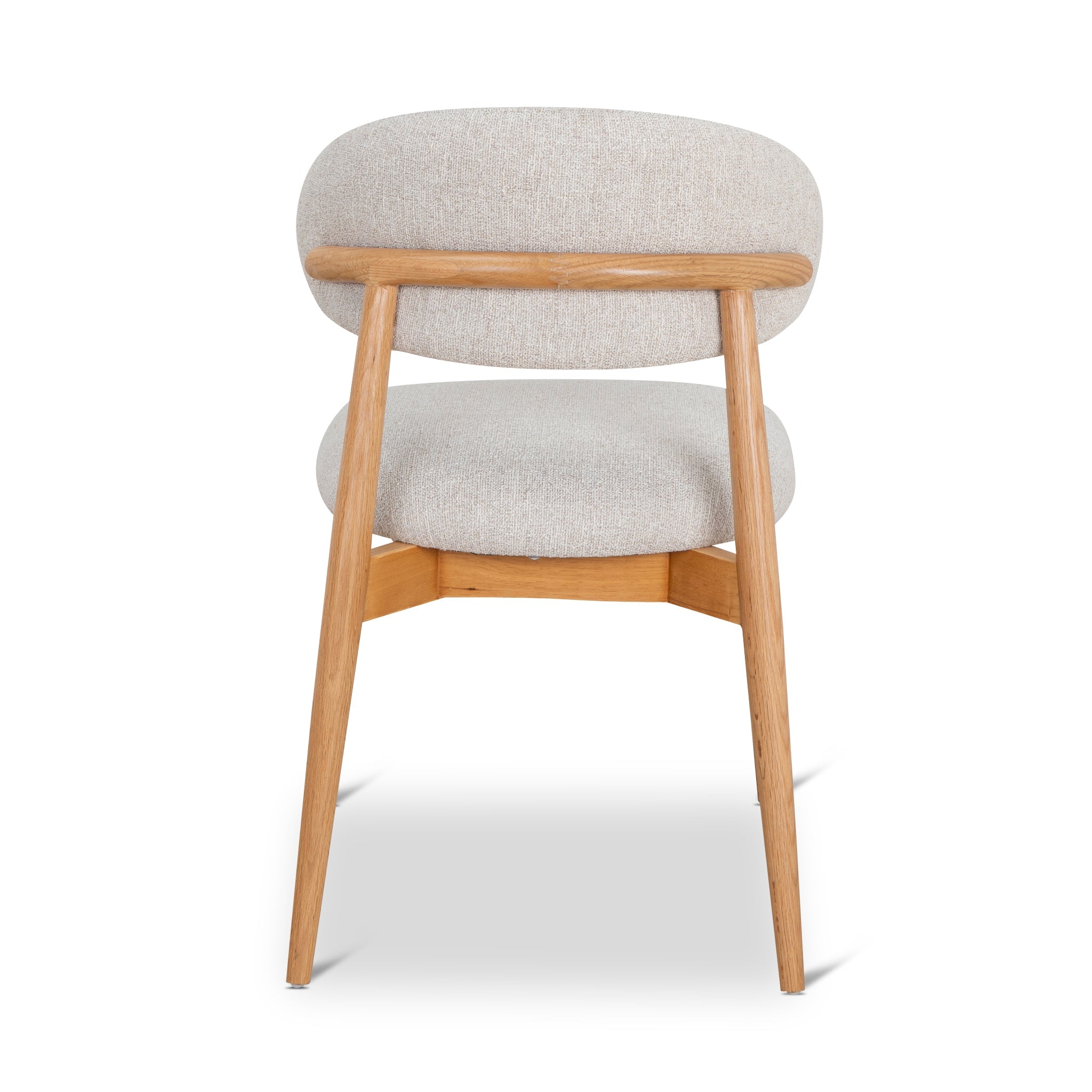 Coastal Beige Dining Chair - Natural Oak