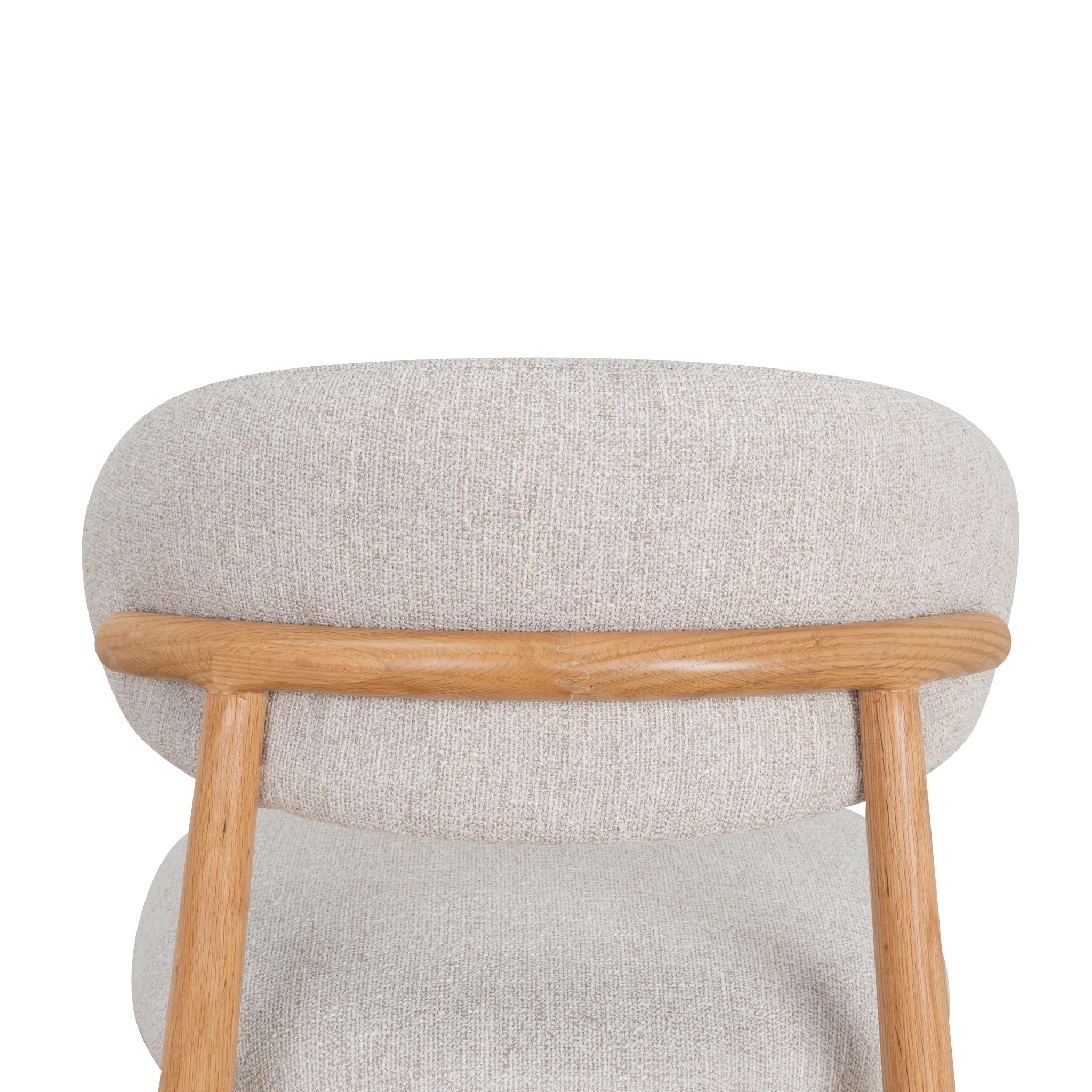 Coastal Beige Dining Chair - Natural Oak