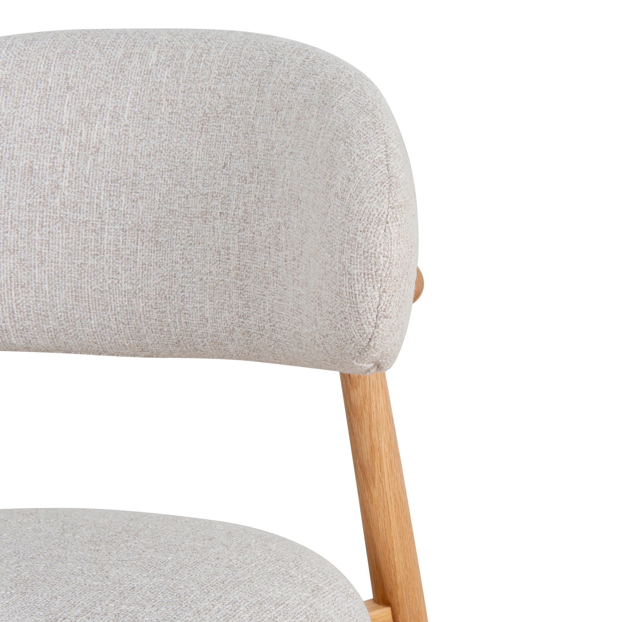 Coastal Beige Dining Chair - Natural Oak