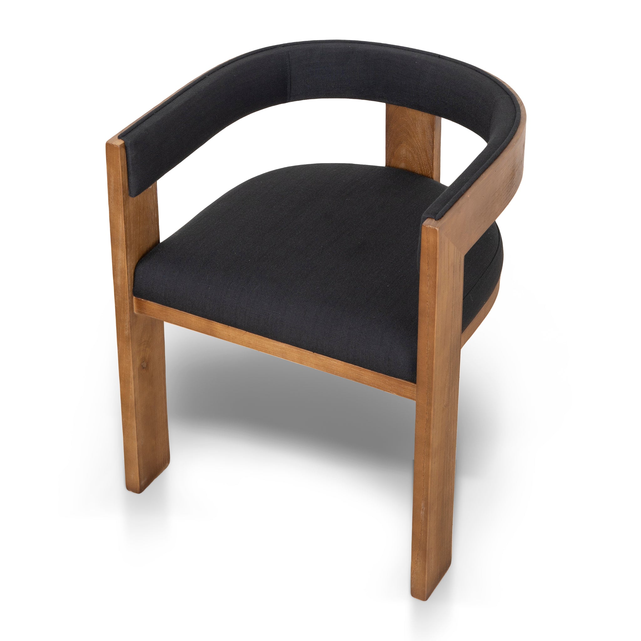 Set of 2 - Miles Brown ELM Dining Chair - Black