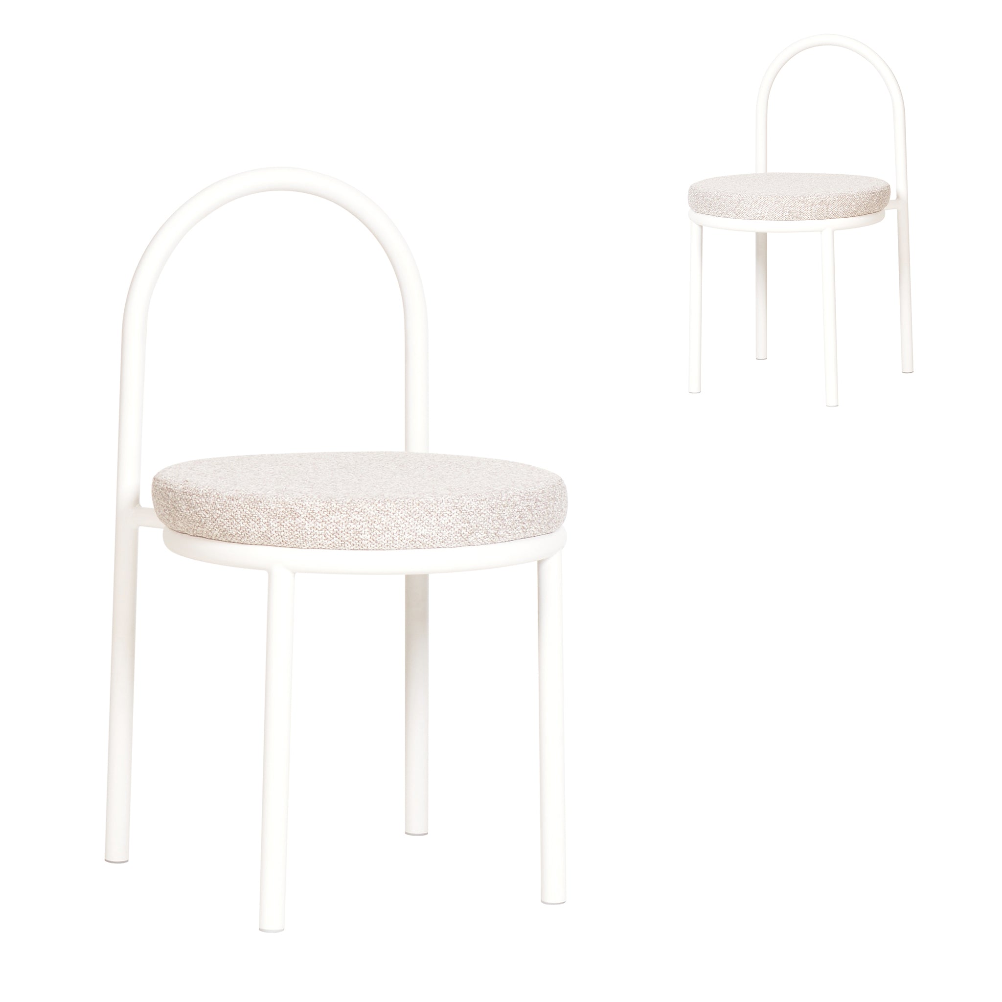 Set of 2 - Mclean White Dining Chair - Clay Grey