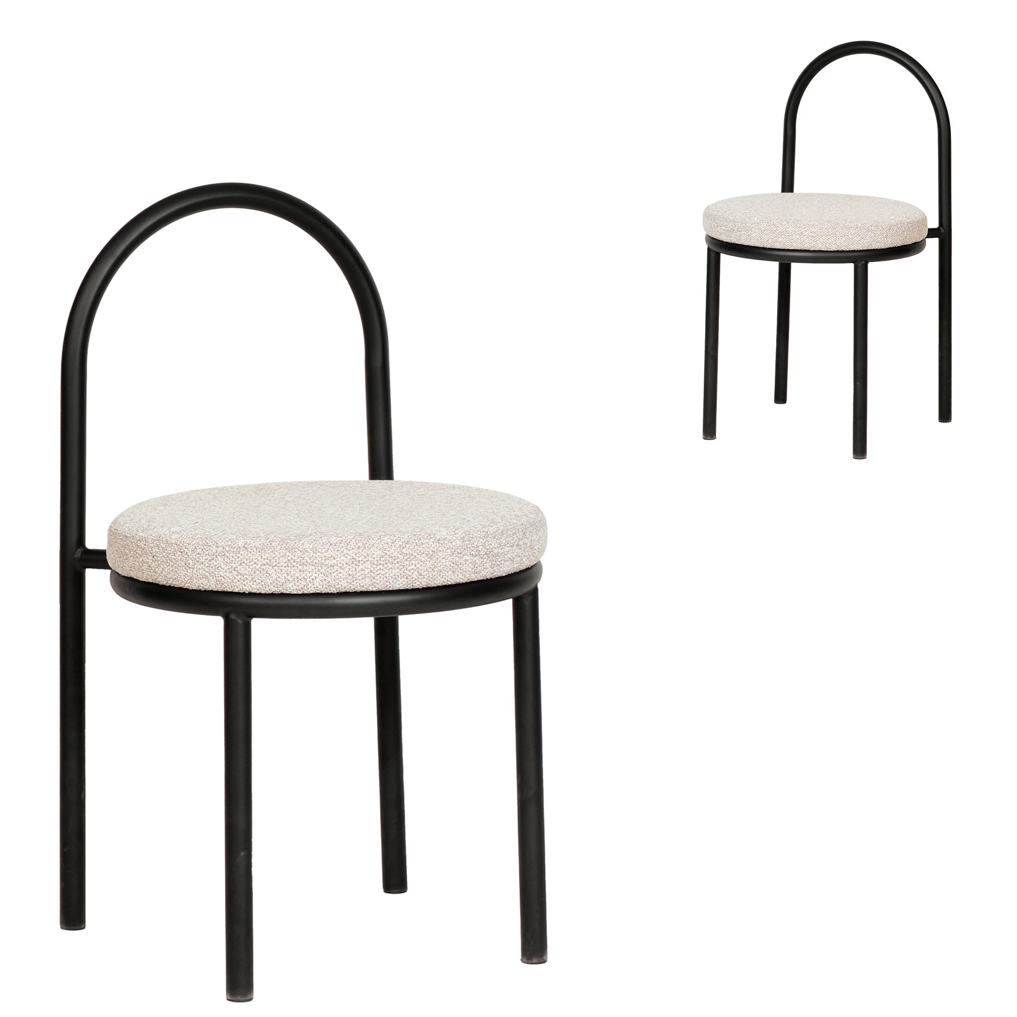 Set of 2 - Mclean Black Dining Chair - Clay Grey