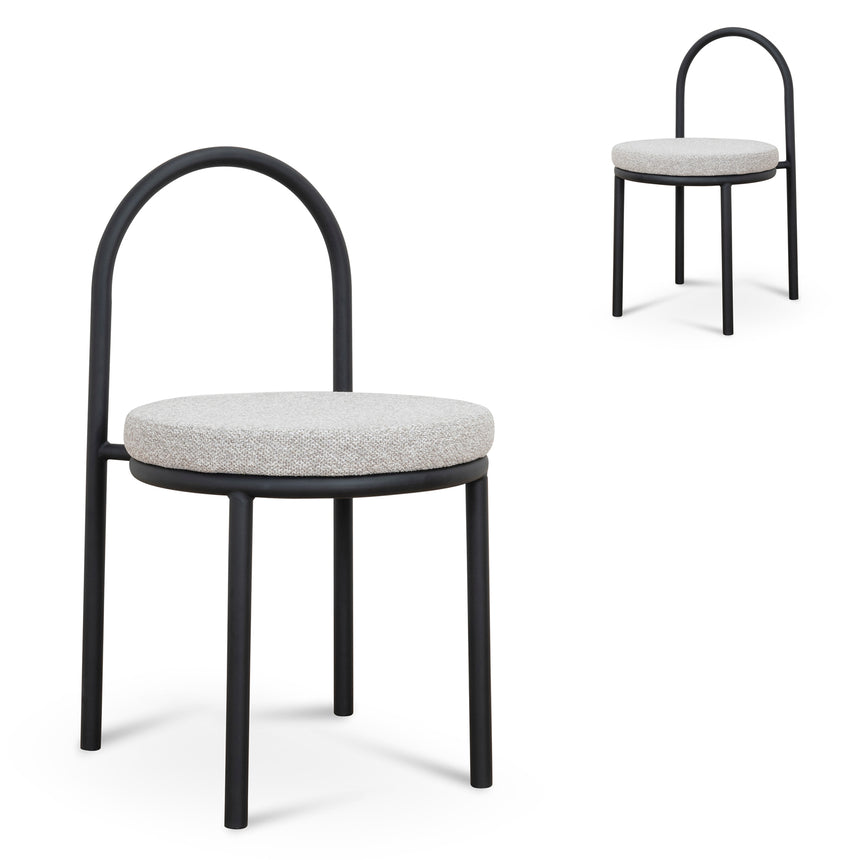Black Dining Chair - Clay Grey (Set of 2)