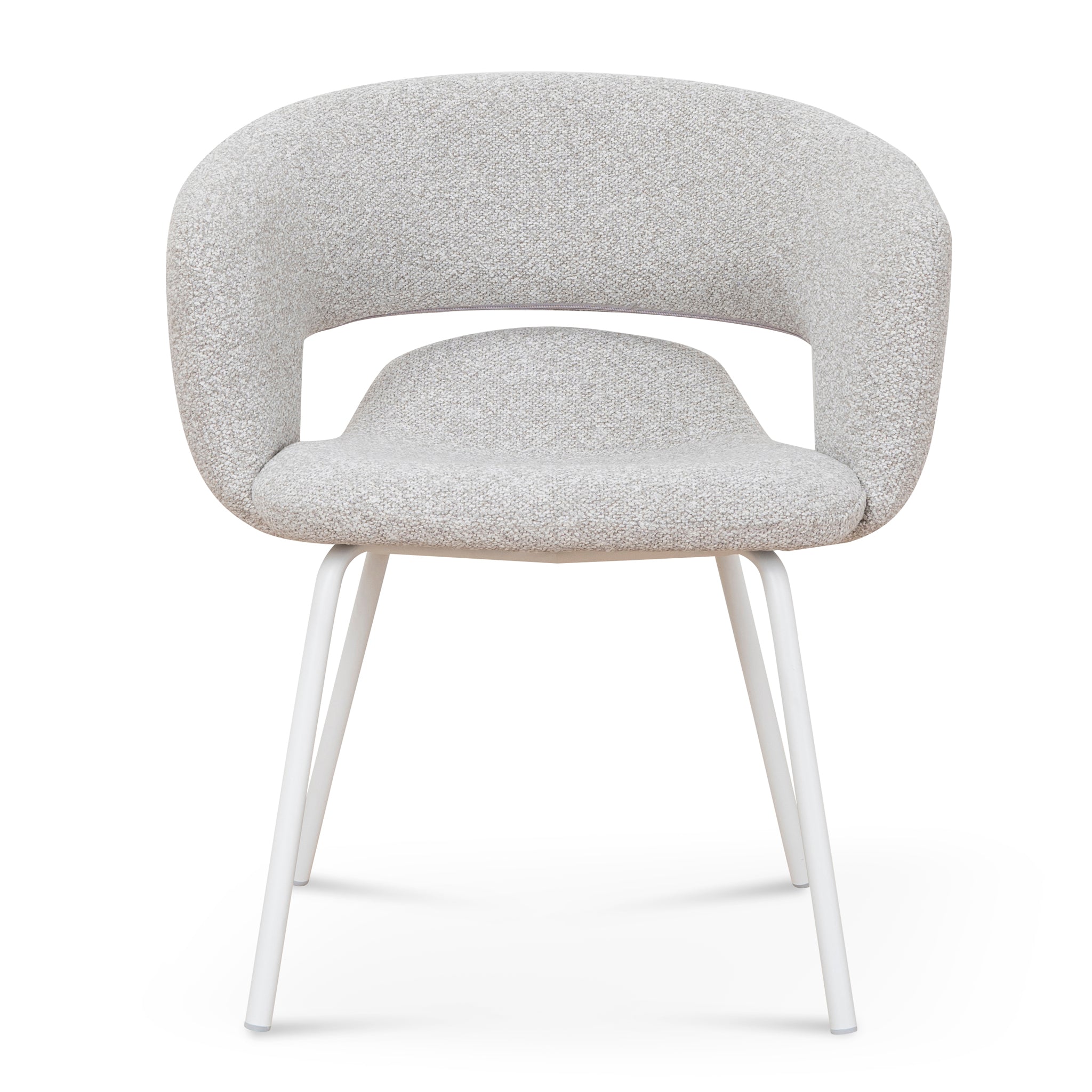 White Dining Chair - Clay Grey (Set of 2) - Dalca