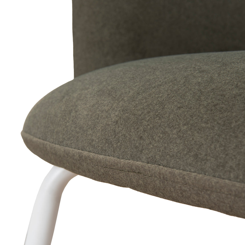 White Dining Chair - Dark Moss Green (Set of 2)