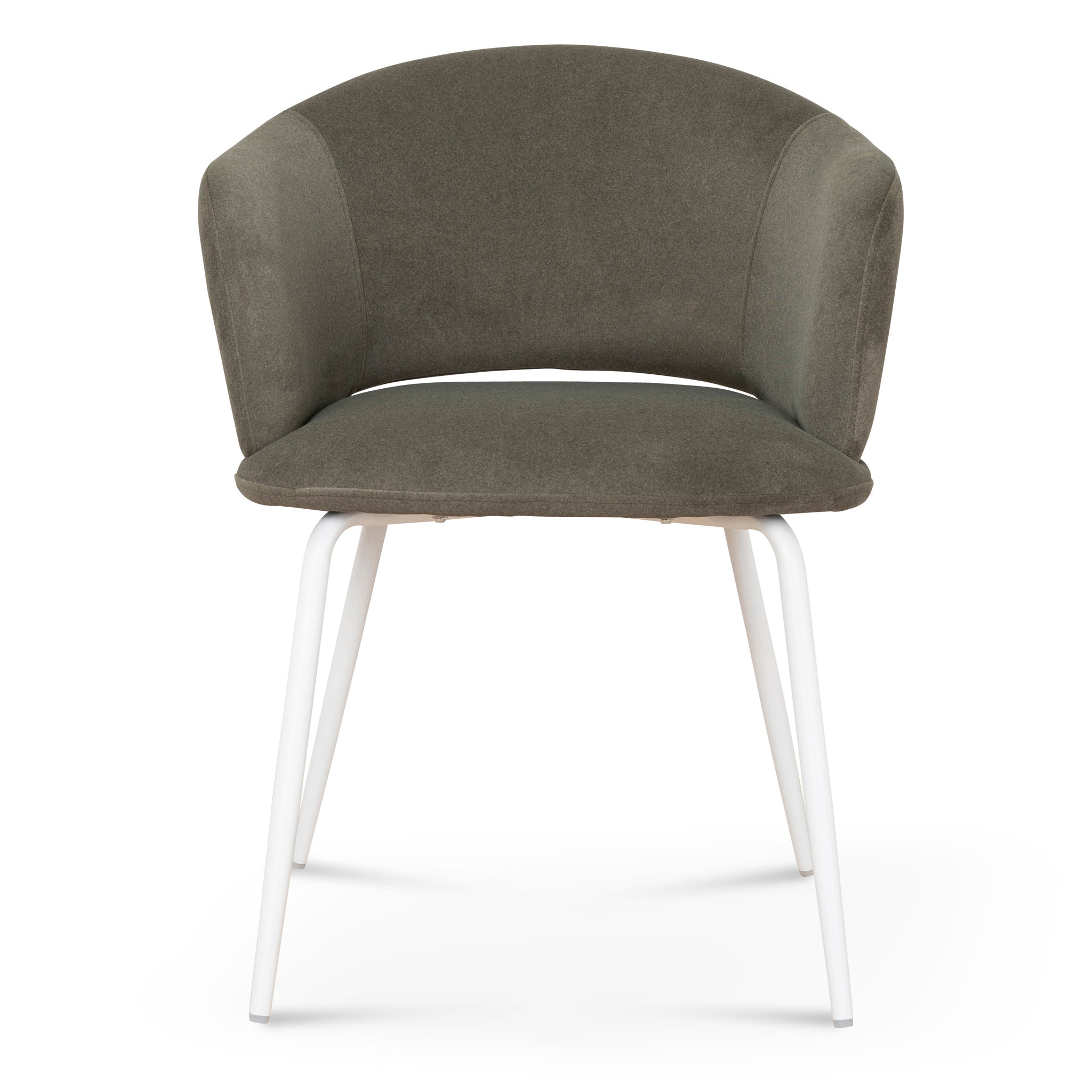 White Dining Chair - Dark Moss Green (Set of 2)