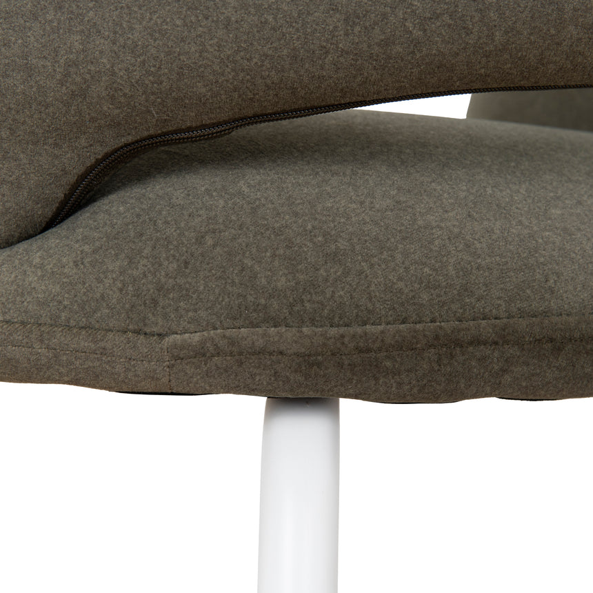 White Dining Chair - Dark Moss Green (Set of 2)