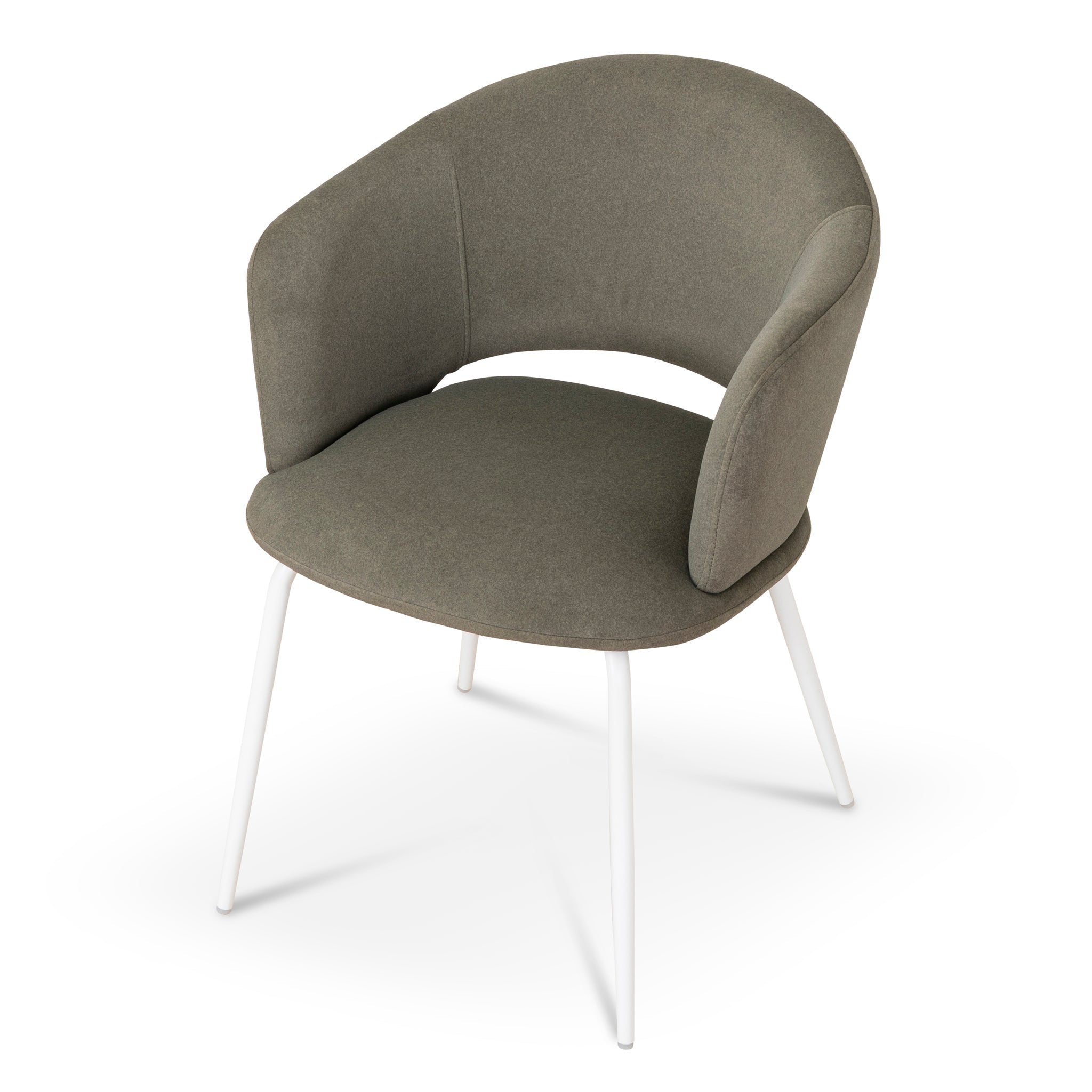 White Dining Chair - Dark Moss Green (Set of 2)