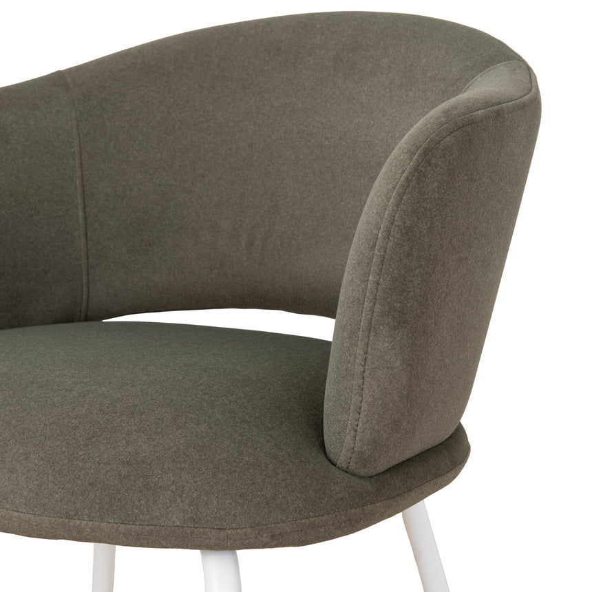 White Dining Chair - Dark Moss Green (Set of 2)