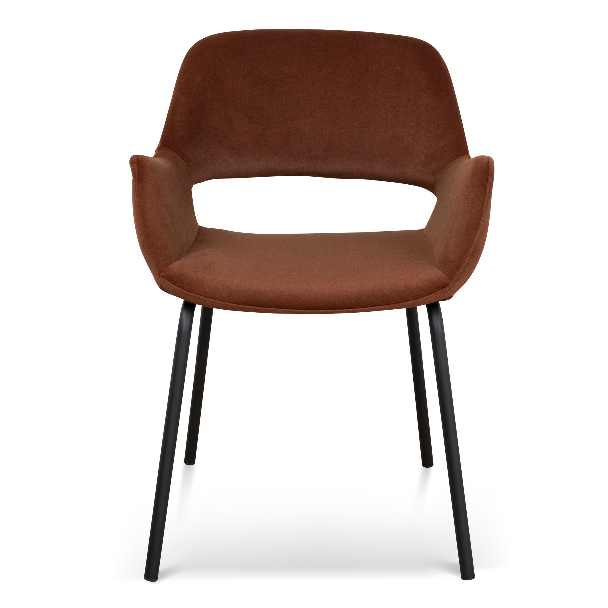 CDC10221-FH Black Dining Chair - Burnt Brown Seat (Set of 2)