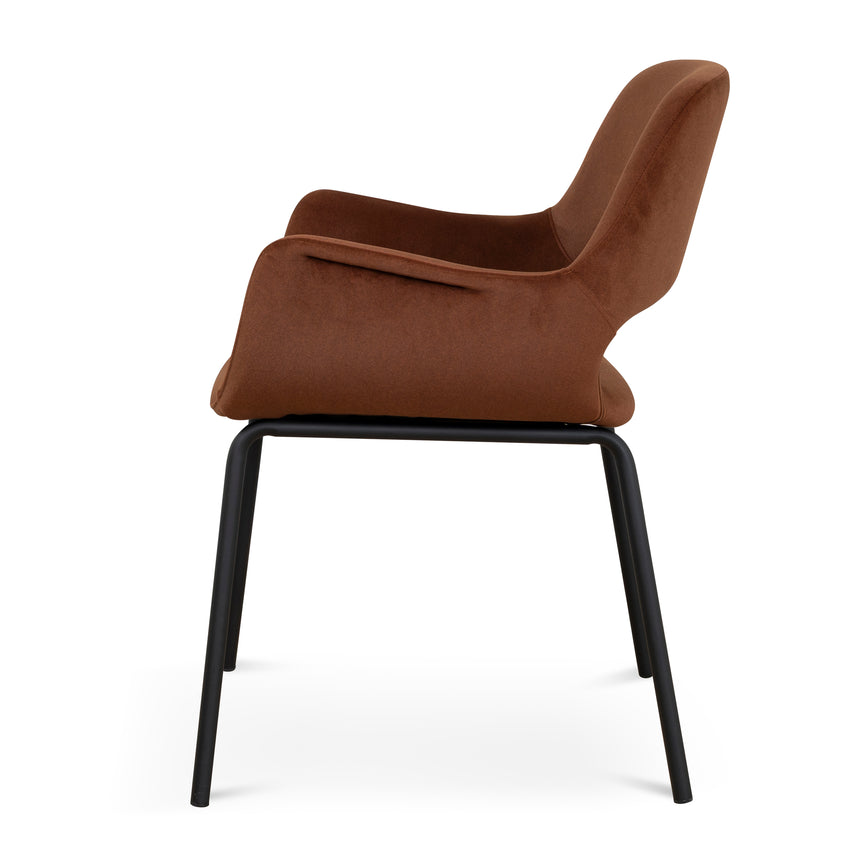 Black Dining Chair - Red Bronze Seat (Set of 2)