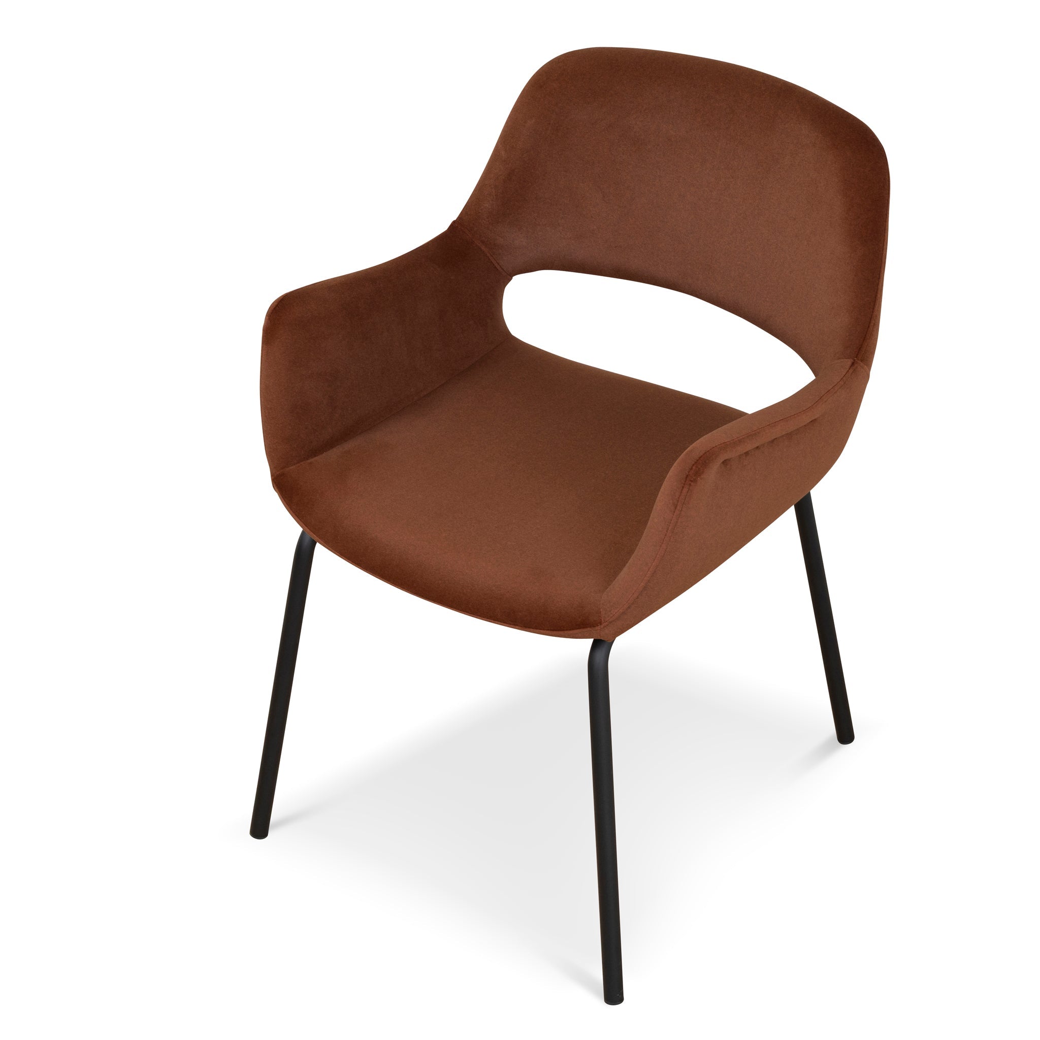Black Dining Chair - Burnt Brown Seat (Set of 2) - image 7