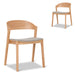 Showcasing Conisena Natural Dining Chair - Grey Seat (Set of 2) DC10291-SDx2 Dining Chair by Calibre Furniturs