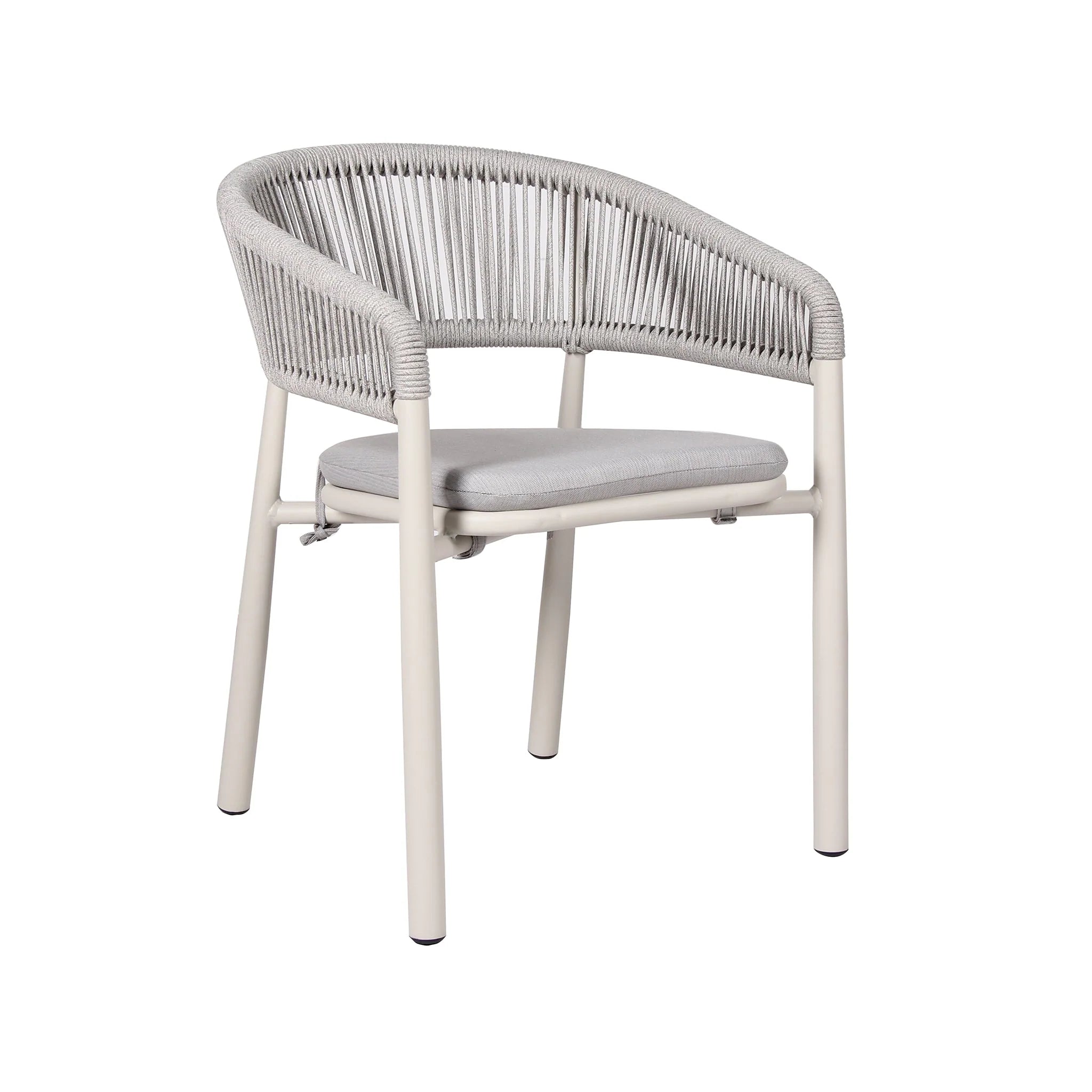 Showcasing Cerolo Sand White Outdoor Dining Chair - Light Grey (Set of 2) DC10302-IDx2 Dining Chair by Calibre Furniturs