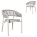 Showcasing Cerolo Sand White Outdoor Dining Chair - Light Grey (Set of 2) DC10302-IDx2 Dining Chair by Calibre Furniturs