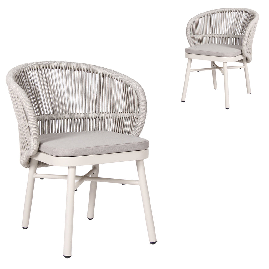 Sand White Outdoor Dining Chair - Light Grey (Set of 2)