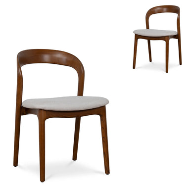 Showcasing Cesena Walnut Dining Chair - Naxos Beige (Set of 2) DC10570-NXx2 Dining Chair by Calibre Furniturs