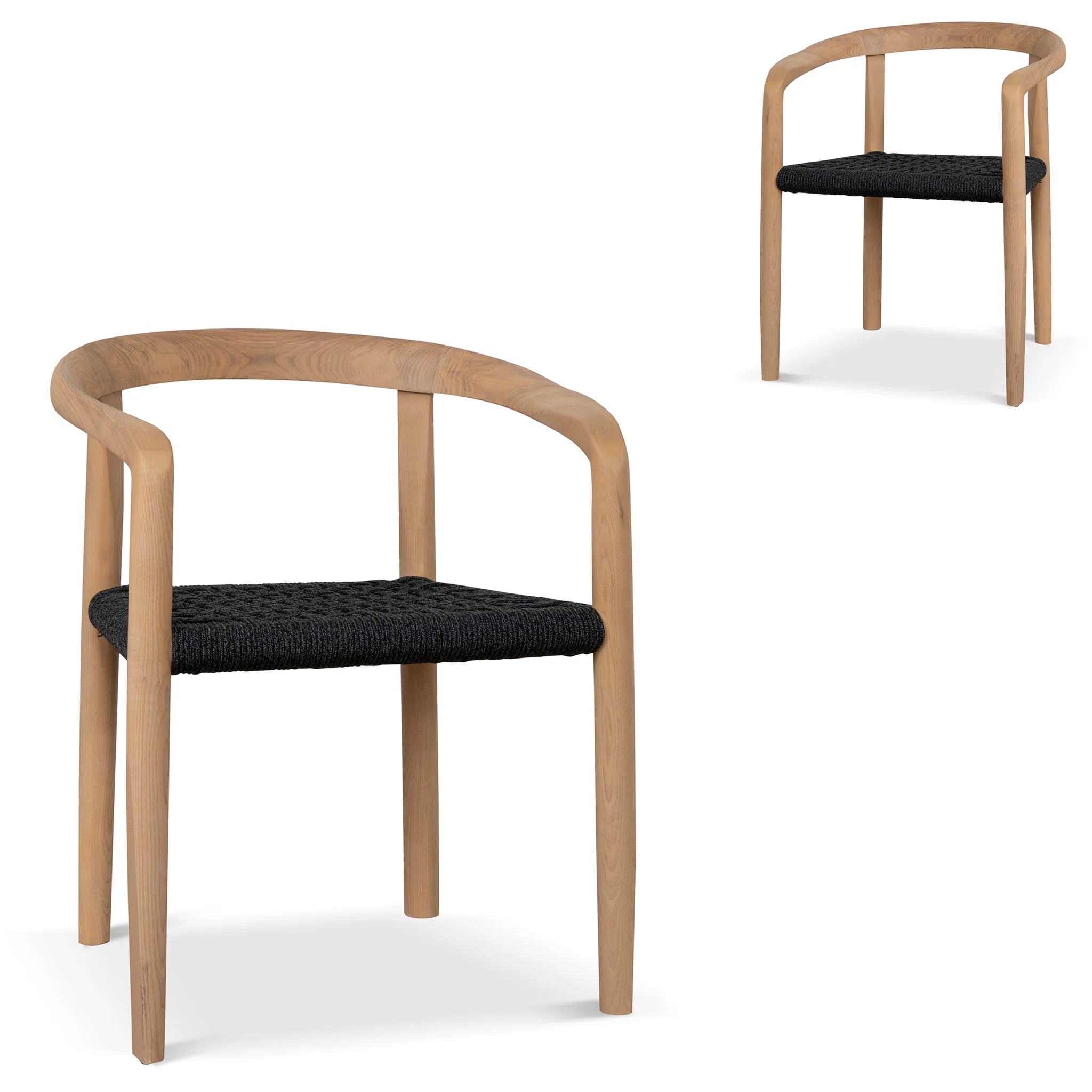 Showcasing Cinova Natural Dining Chair - Naxos Charcoal Rope (Set of 2) DC10581-NXx2 Dining Chair by Calibre Furniturs