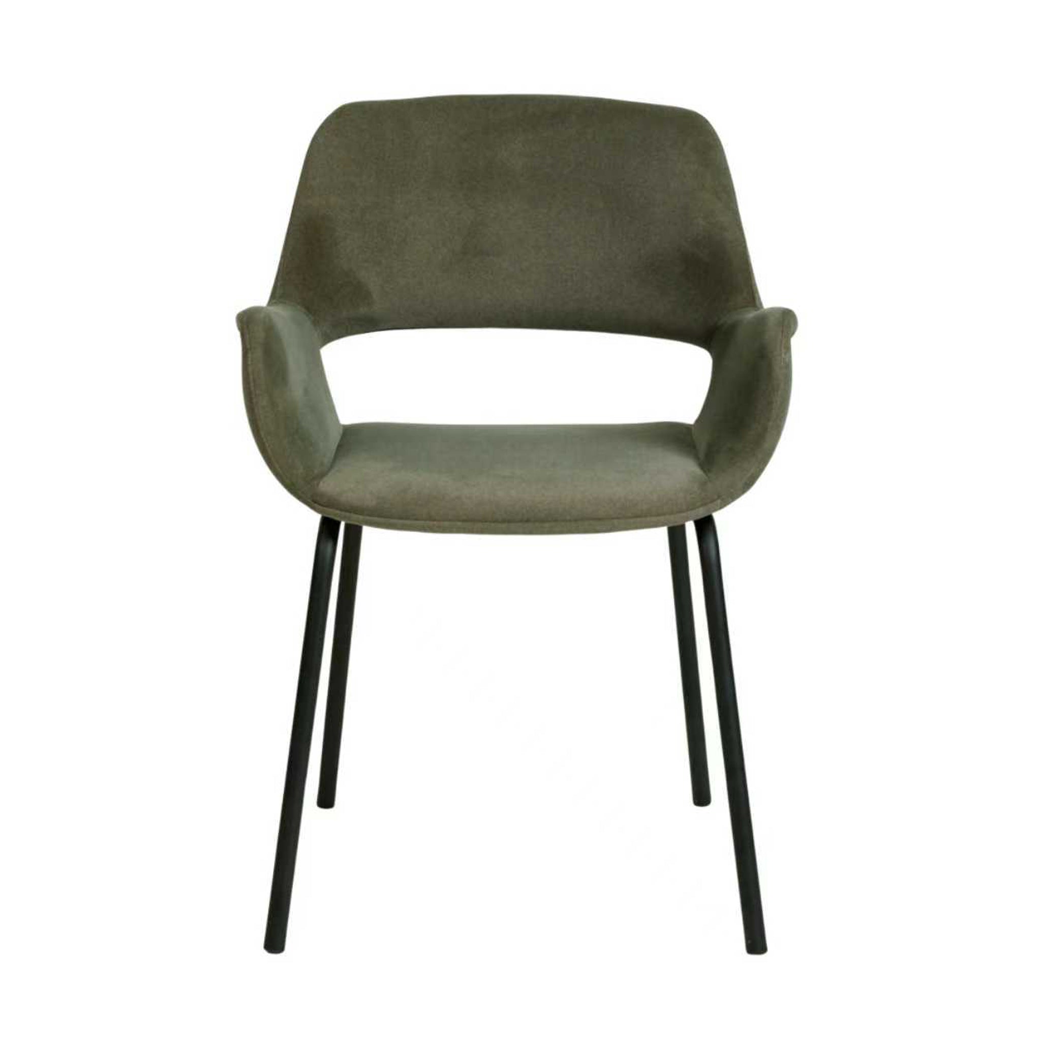 Black Dining Chair - Dark Moss Green (Set of 2) - image 2